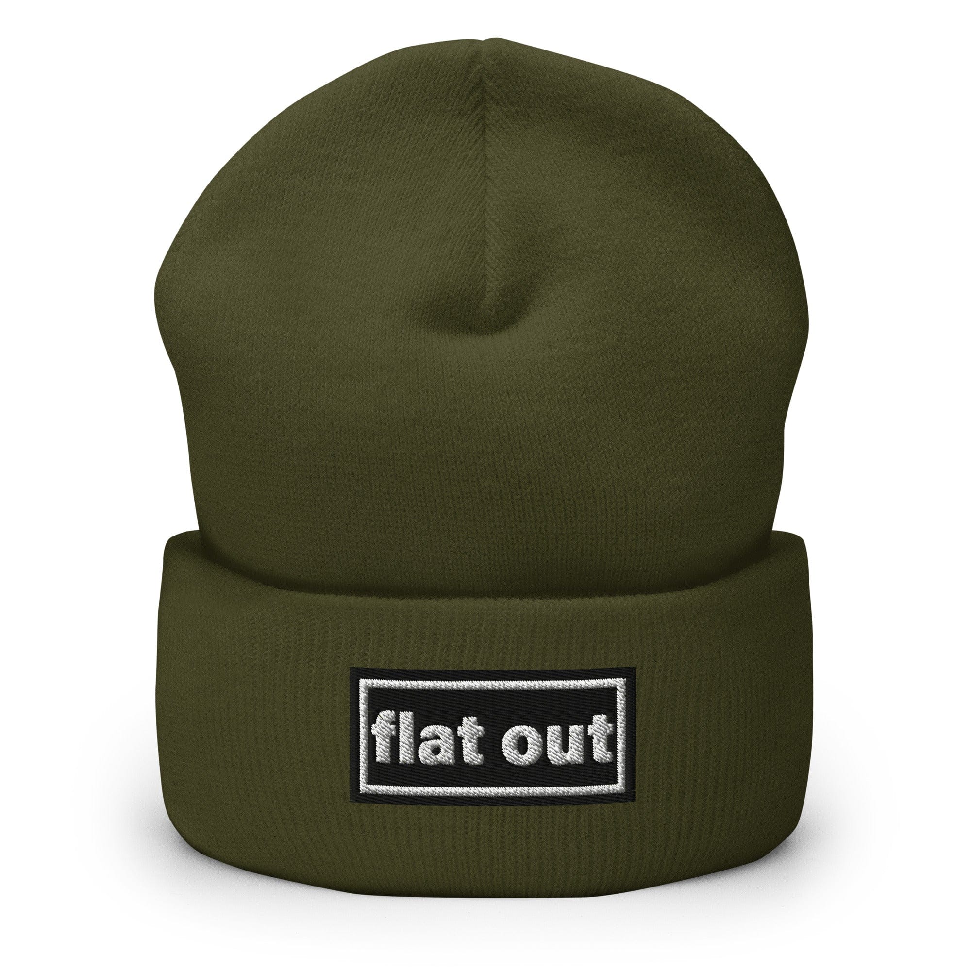 The Tractor Mugs Store Olive OASIS Style 'Flat Out' | Cuffed Beanie Quality Farmers Merch