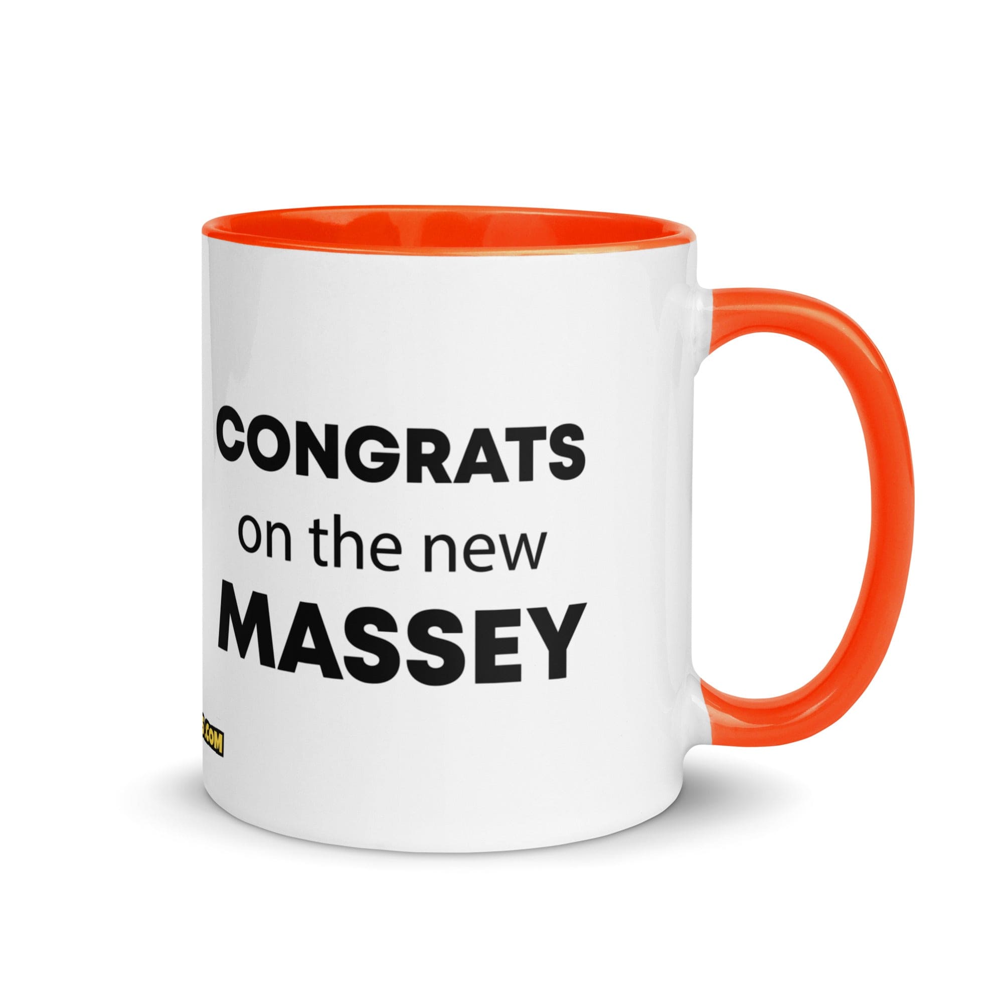 The Tractor Mugs Store Orange Congrats On The New Massey | Mug with Color Inside Quality Farmers Merch