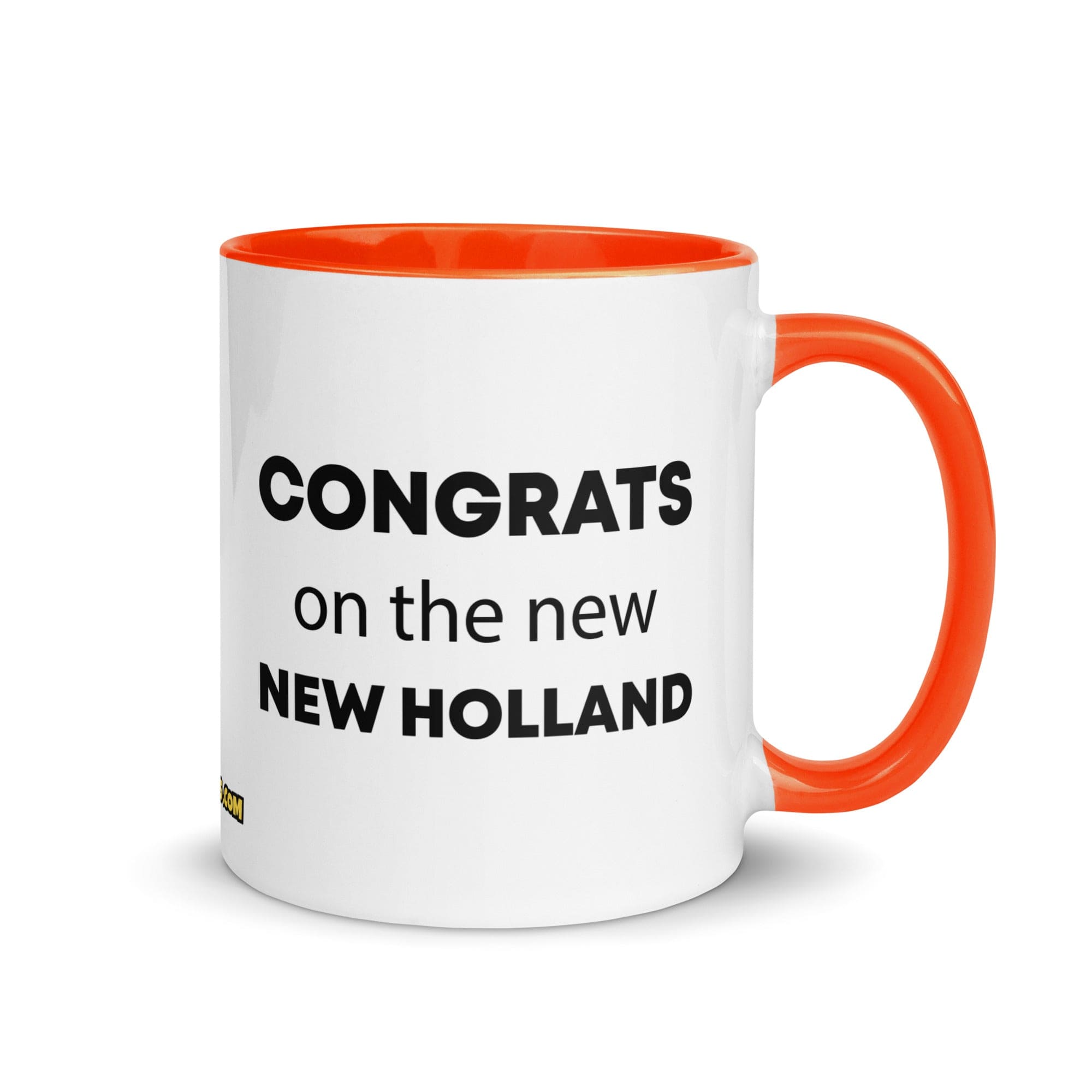 The Tractor Mugs Store Orange Congrats On The New New Holland | Mug with Color Inside Quality Farmers Merch