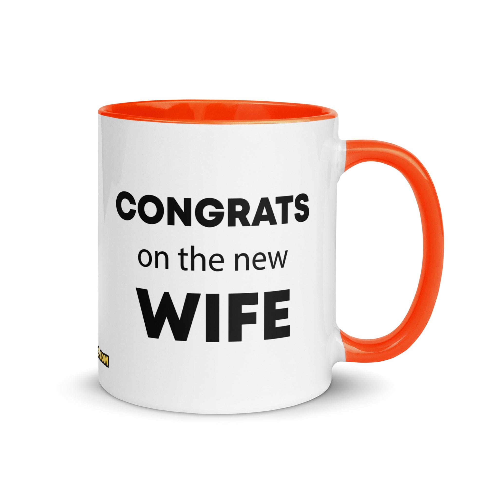The Tractor Mugs Store Orange Congrats On the New Wife | Mug with Color Inside Quality Farmers Merch
