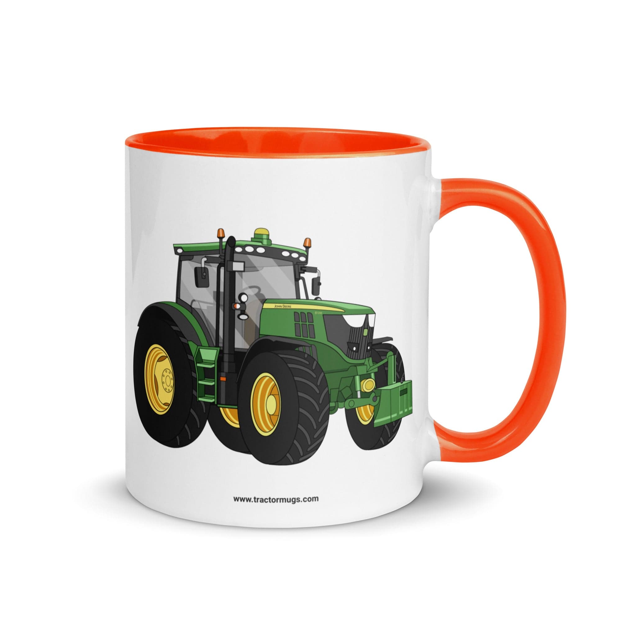 The Tractor Mugs Store Orange John Deere 6125 R | Mug with Color Inside Quality Farmers Merch