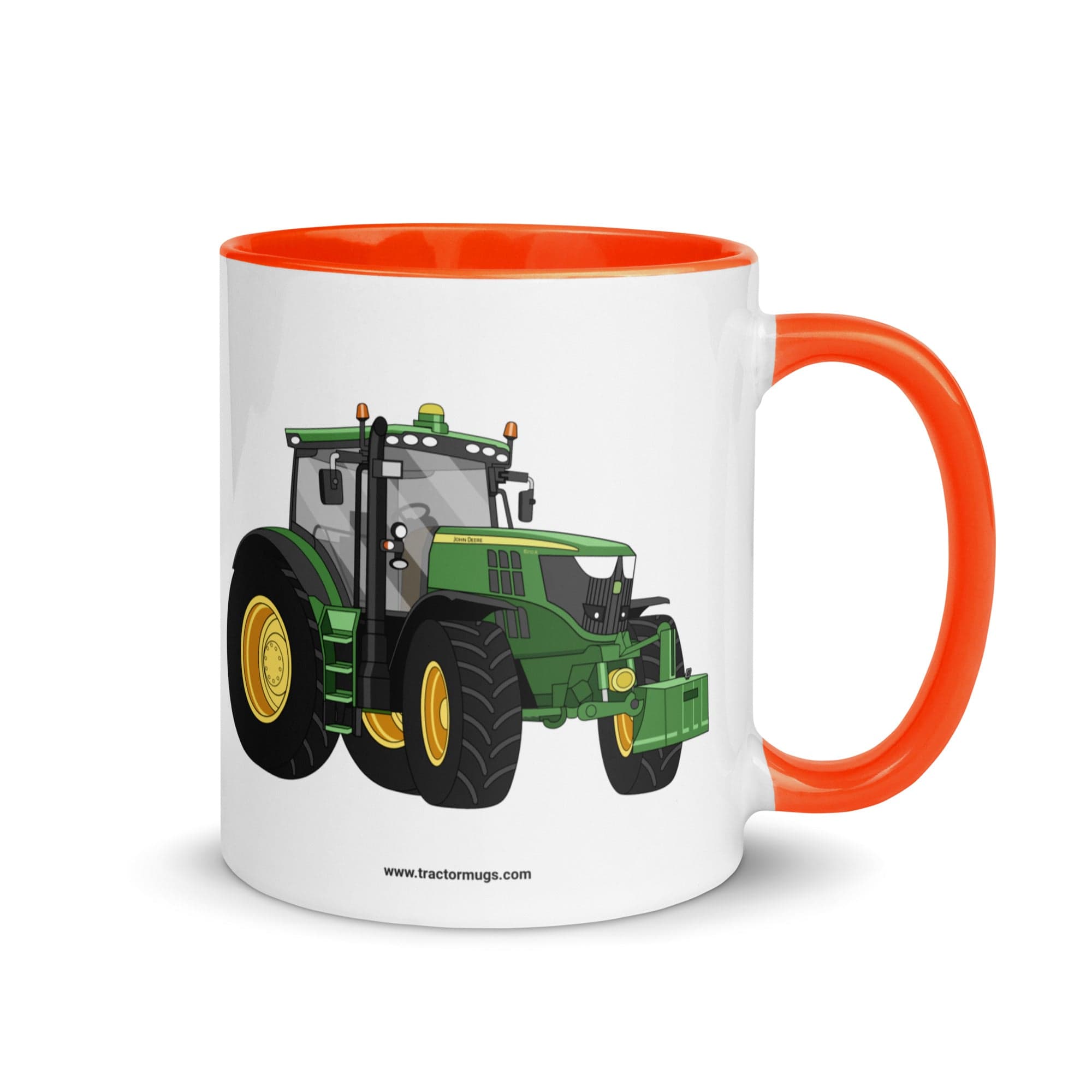 The Tractor Mugs Store Orange John Deere 6210 R | Mug with Color Inside Quality Farmers Merch