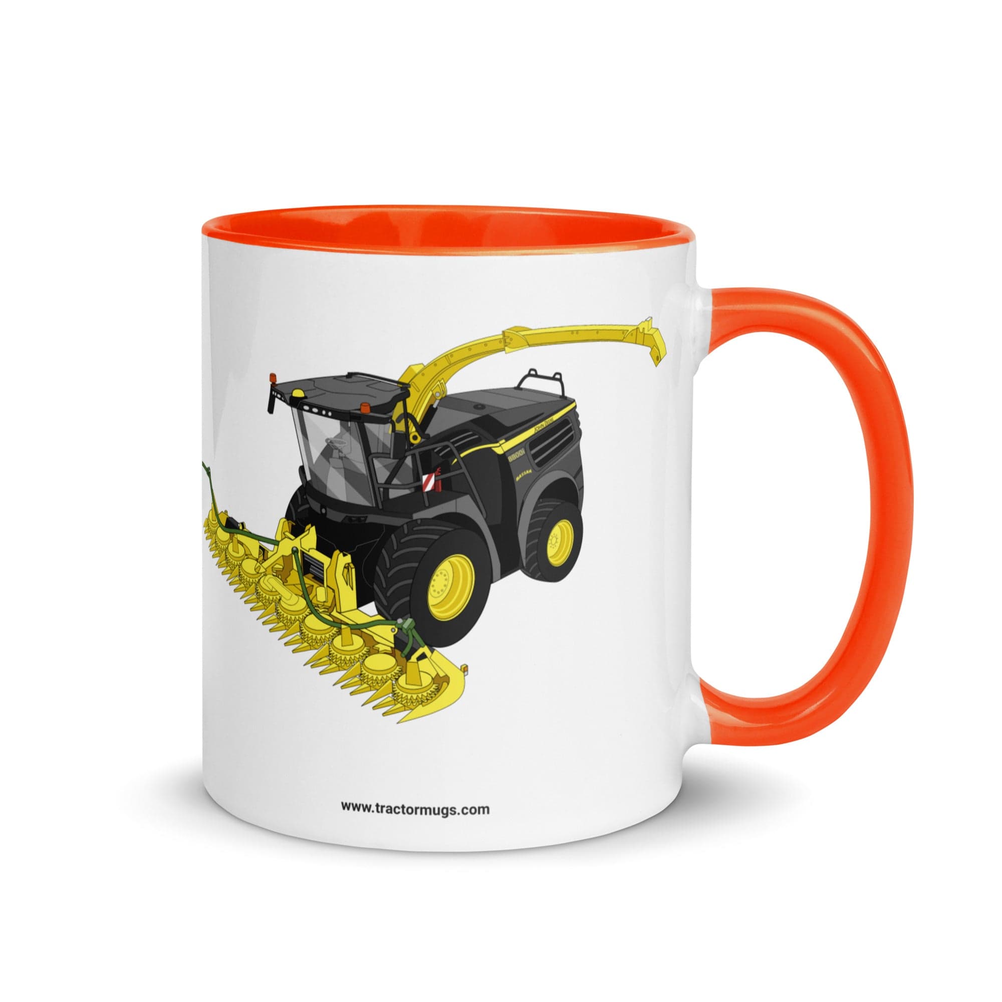 The Tractor Mugs Store Orange John Deere 8800 Black Beauty Silage Harvester | Mug with Color Inside Quality Farmers Merch