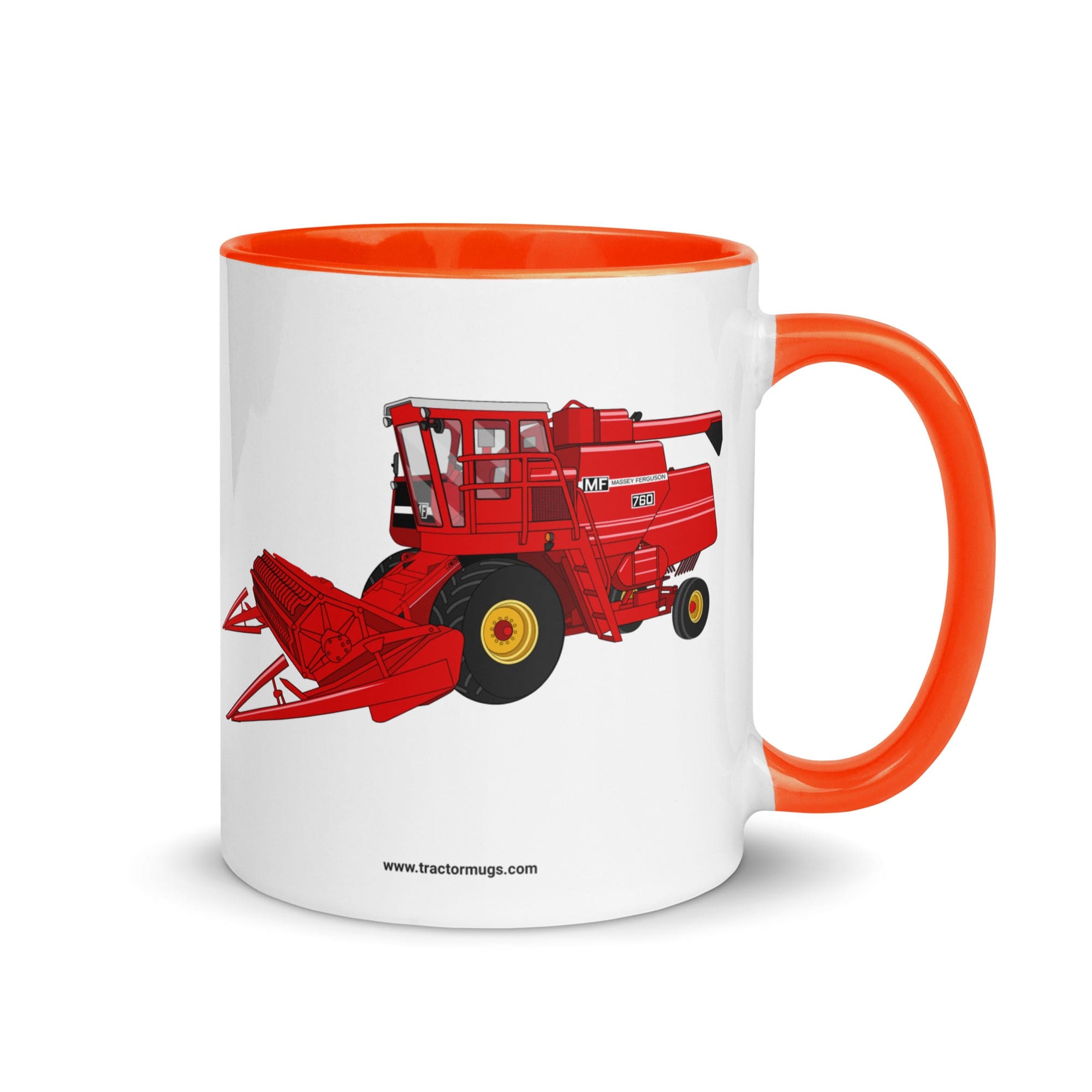 The Tractor Mugs Store Orange Massey 760 Combine Harvester | Mug with Color Inside Quality Farmers Merch