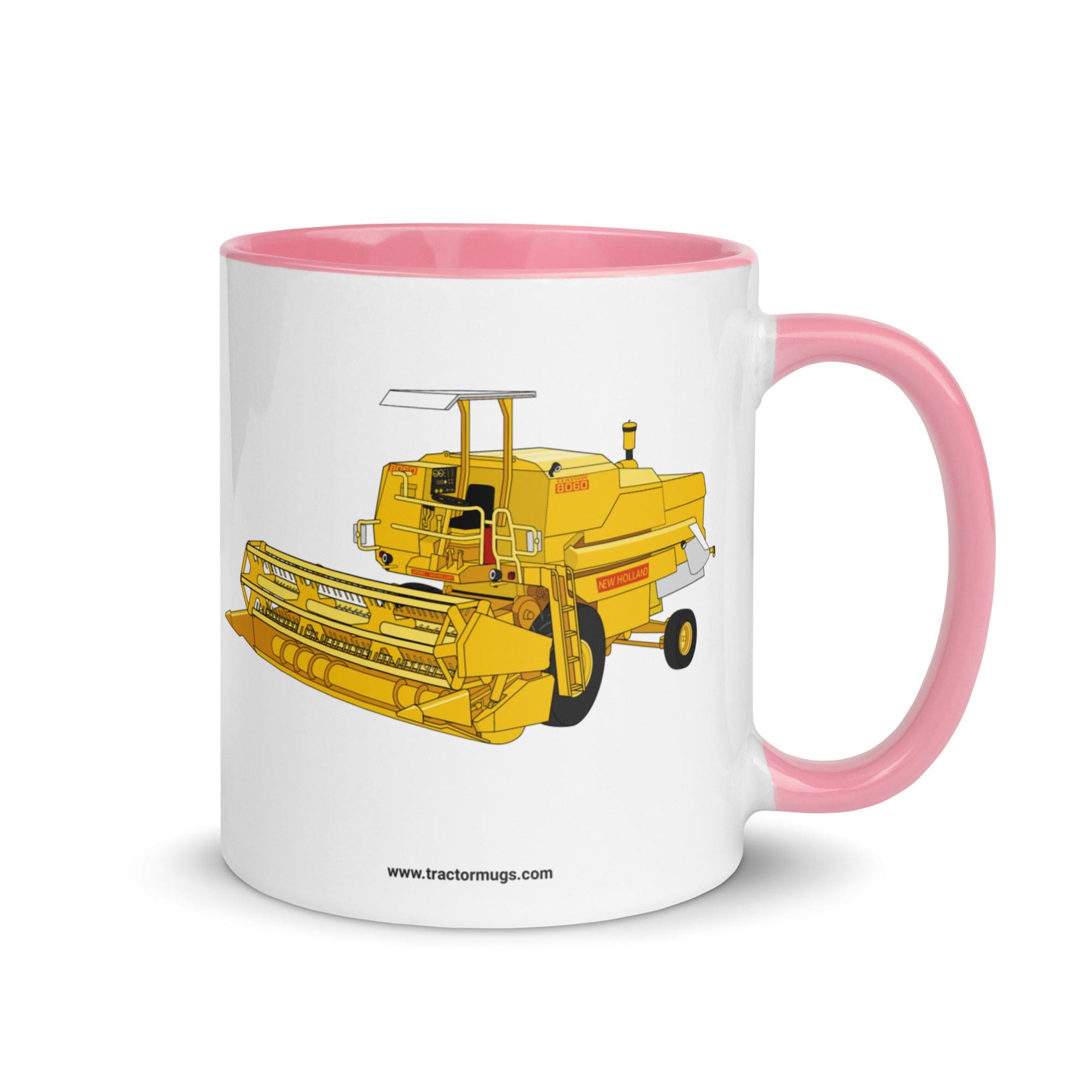 The Tractor Mugs Store Pink Clayson 8060 Combine Harvester | Mug with Color Inside Quality Farmers Merch