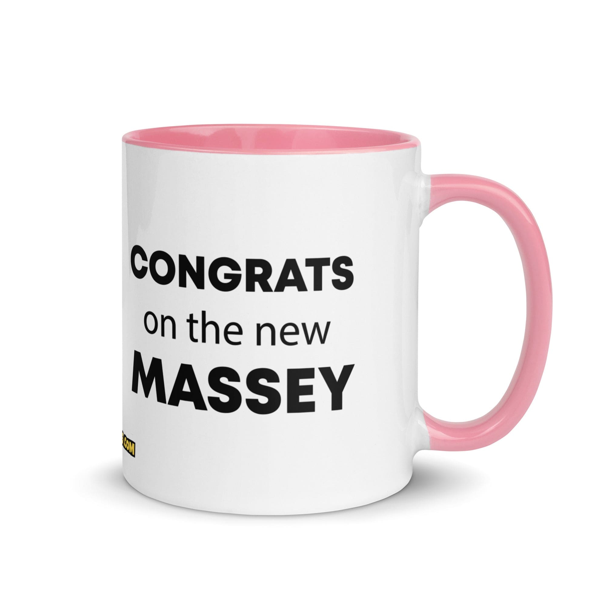 The Tractor Mugs Store Pink Congrats On The New Massey | Mug with Color Inside Quality Farmers Merch