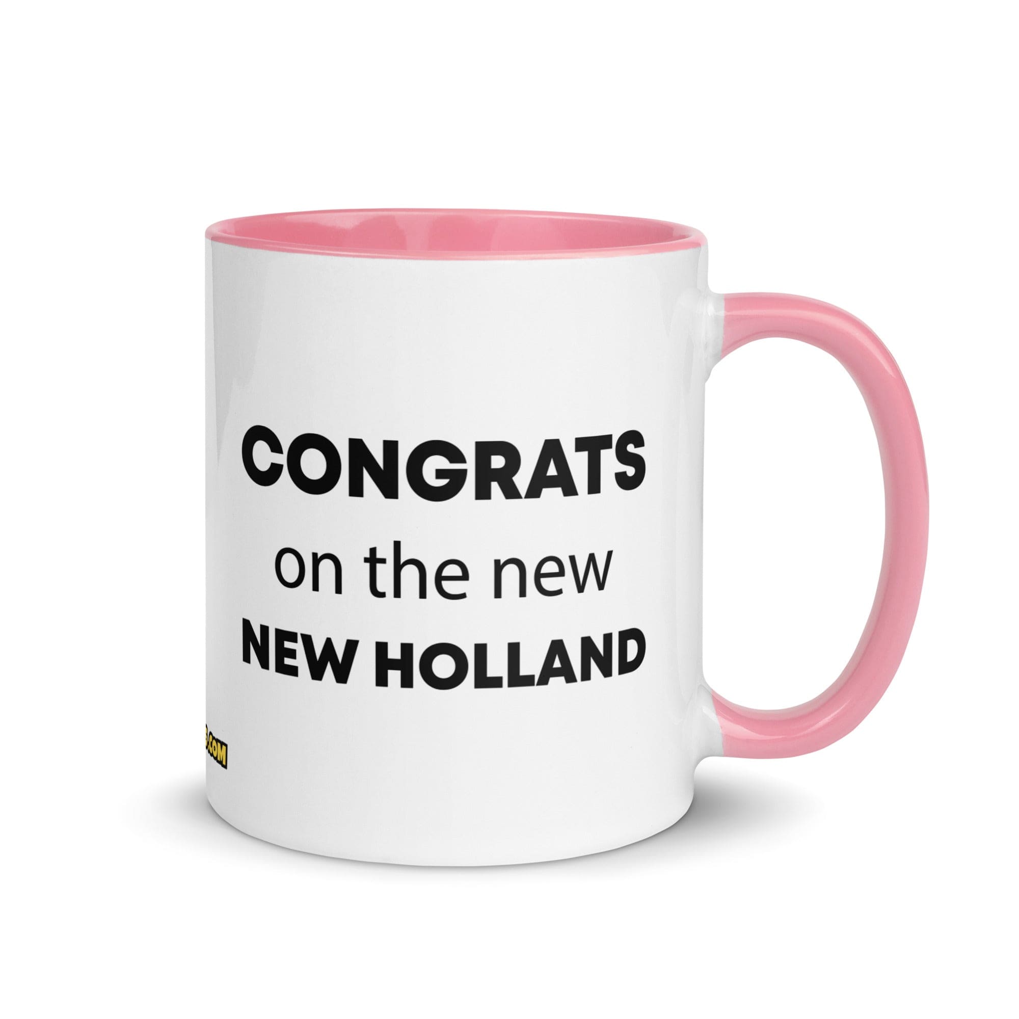 The Tractor Mugs Store Pink Congrats On The New New Holland | Mug with Color Inside Quality Farmers Merch