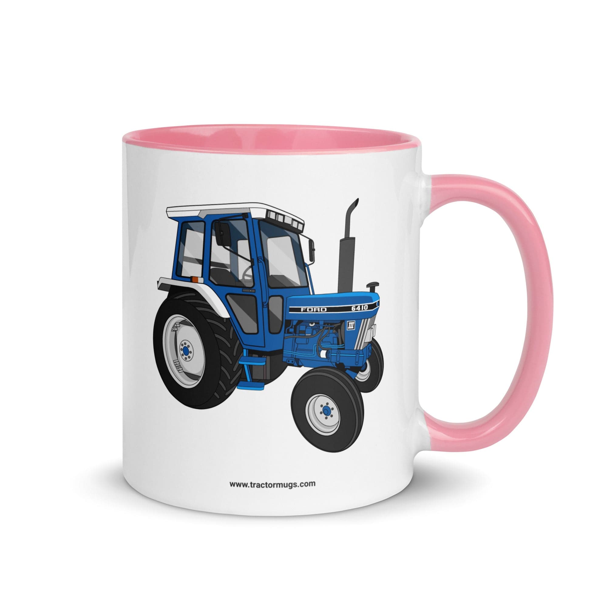 The Tractor Mugs Store Pink Ford 6410 2WD | Mug with Color Inside Quality Farmers Merch