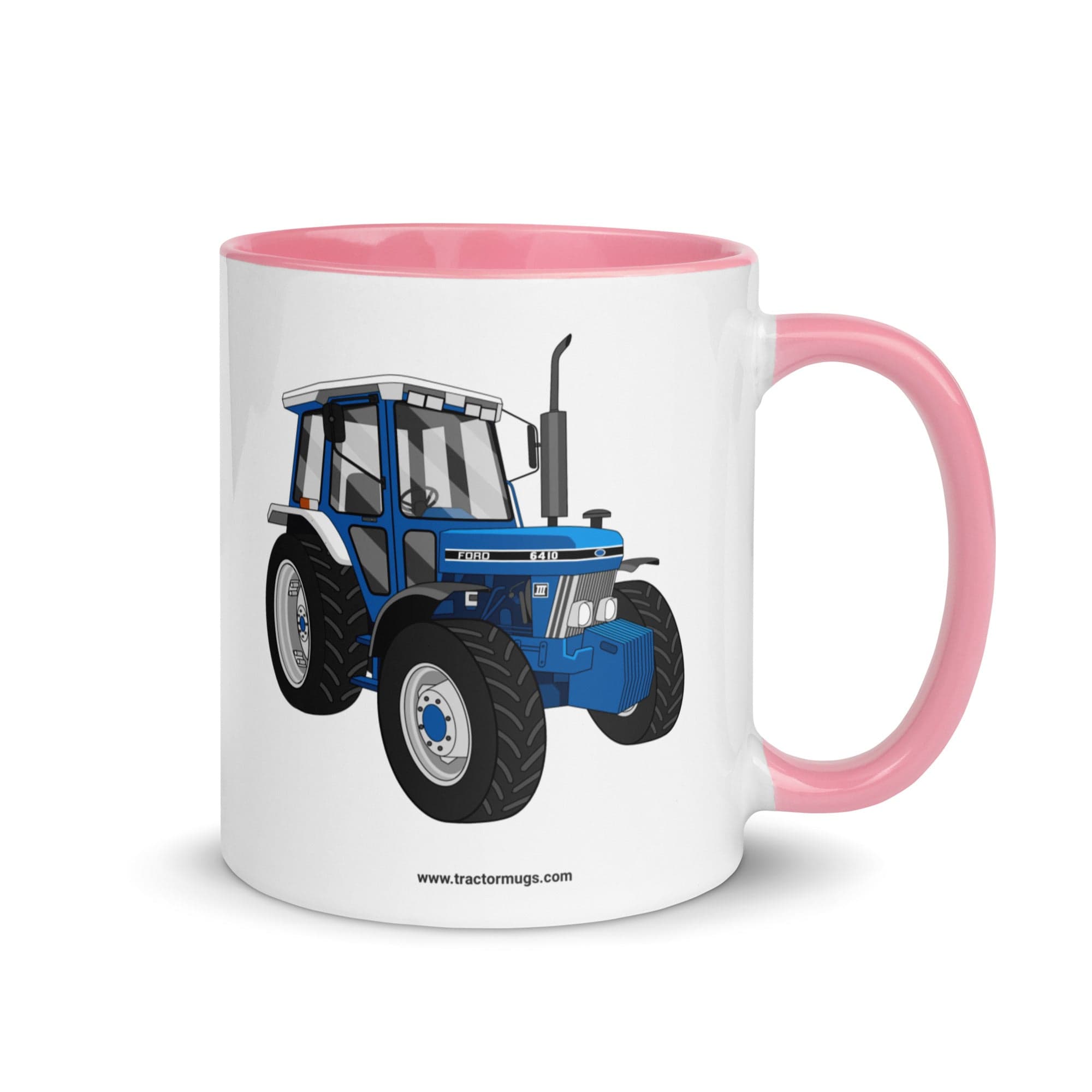 The Tractor Mugs Store Pink Ford 6410 4WD | Mug with Color Inside Quality Farmers Merch