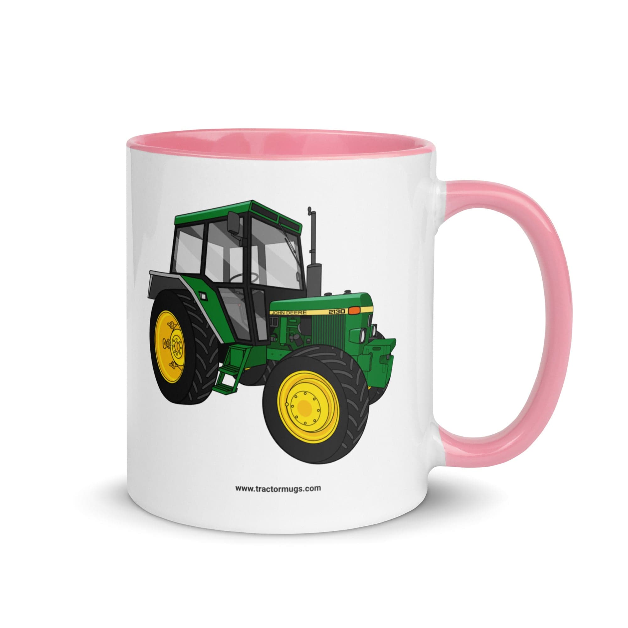 The Tractor Mugs Store Pink John Deere 2130 | Mug with Color Inside Quality Farmers Merch