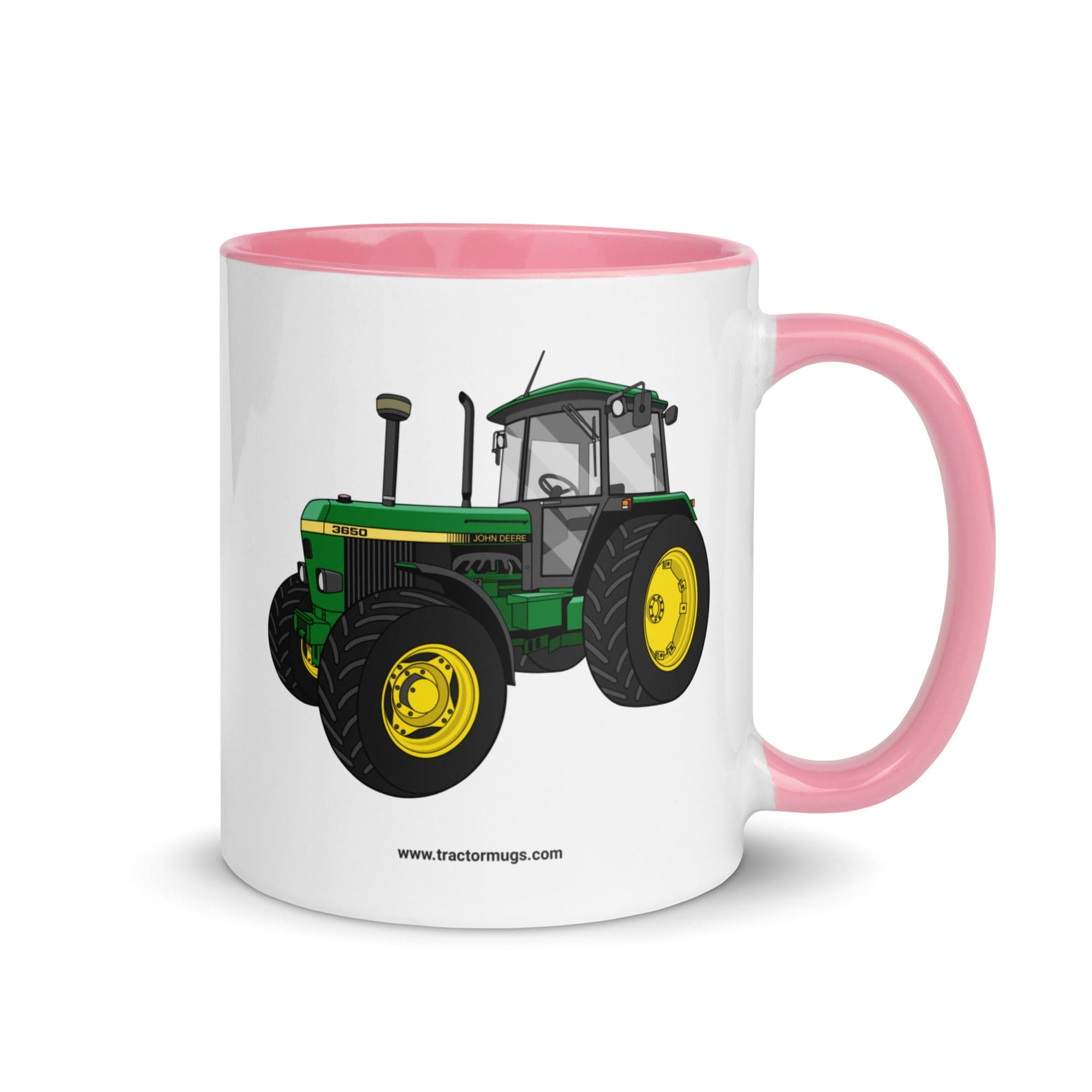 The Tractor Mugs Store Pink John Deere 3650 | Mug with Color Inside Quality Farmers Merch