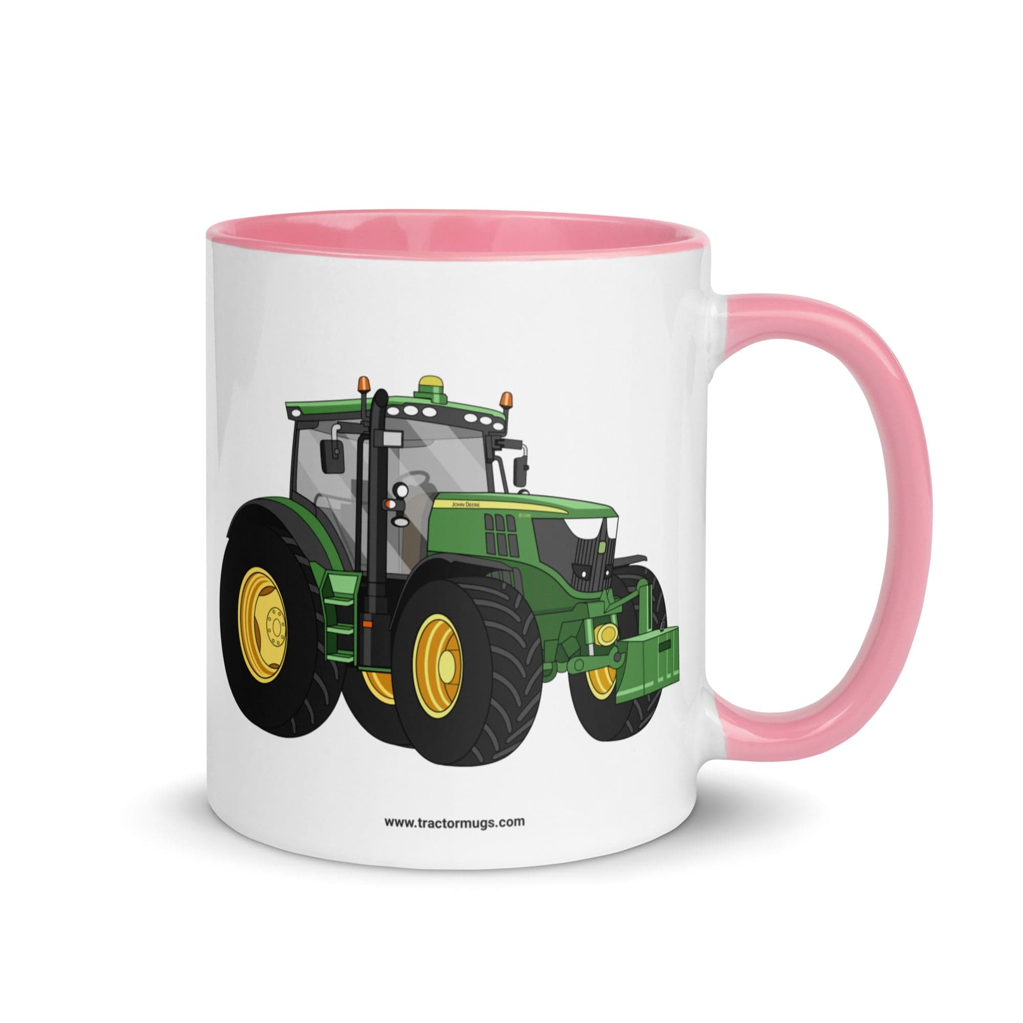 The Tractor Mugs Store Pink John Deere 6125 R | Mug with Color Inside Quality Farmers Merch