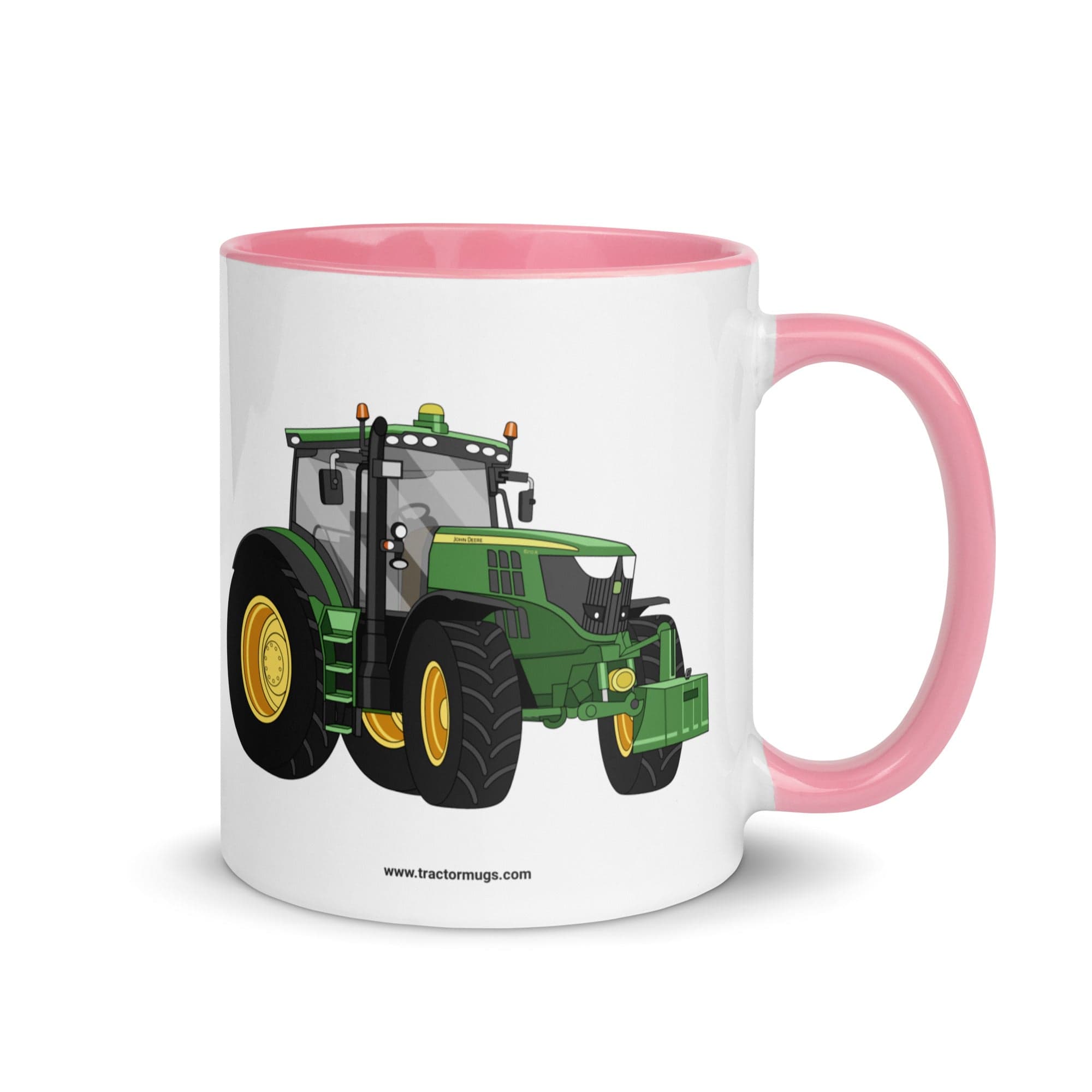 The Tractor Mugs Store Pink John Deere 6210 R | Mug with Color Inside Quality Farmers Merch