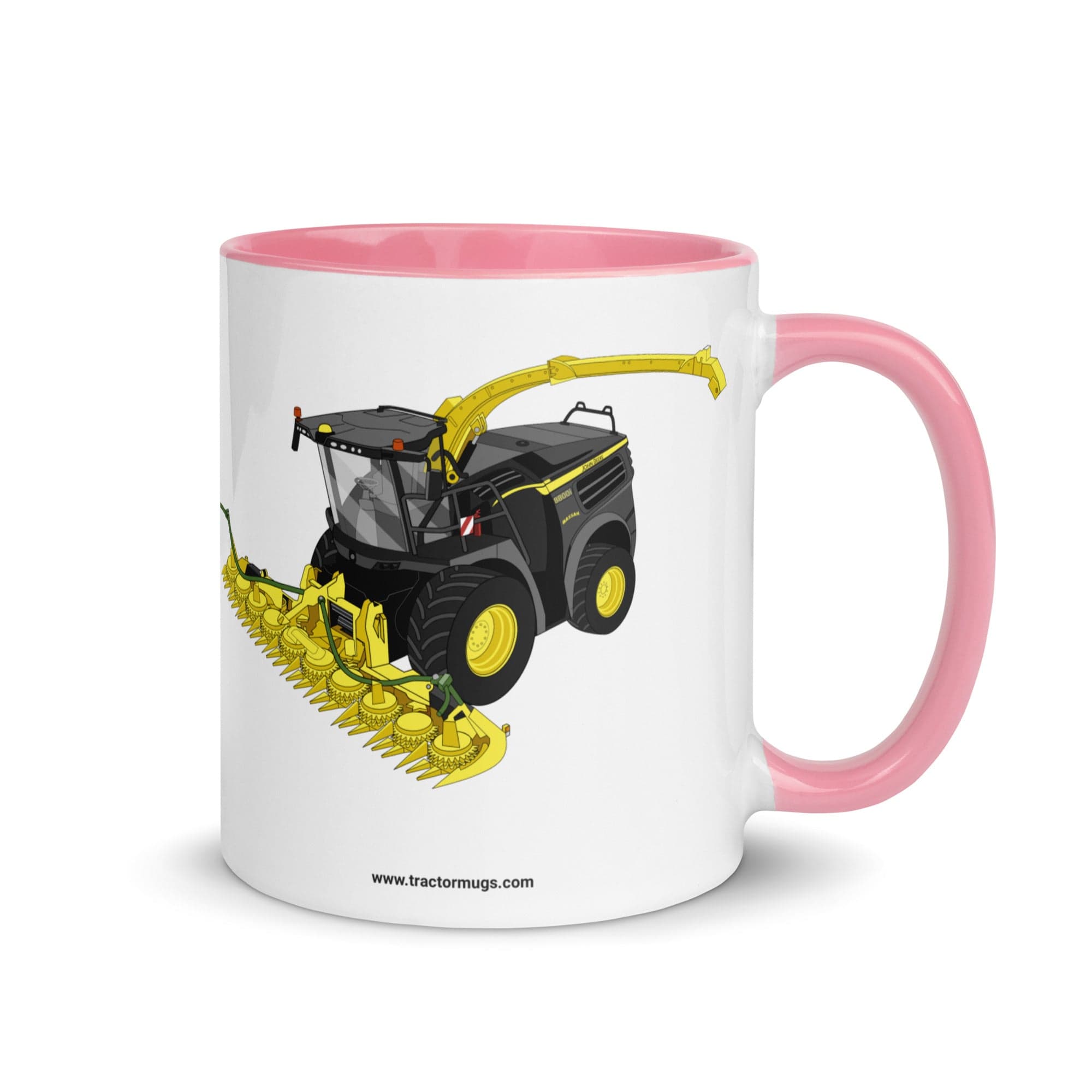 The Tractor Mugs Store Pink John Deere 8800 Black Beauty Silage Harvester | Mug with Color Inside Quality Farmers Merch