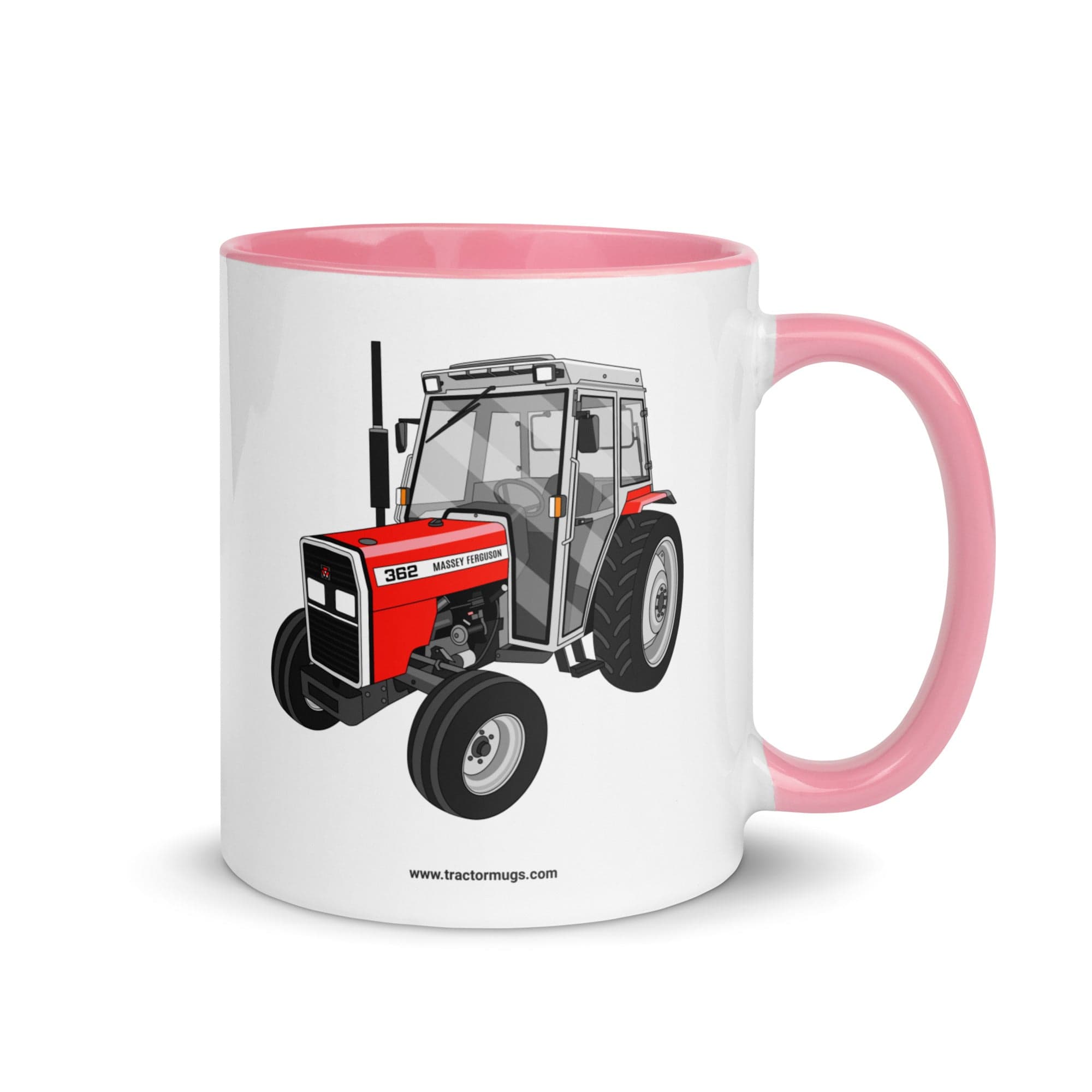 The Tractor Mugs Store Pink Massey Ferguson 362 | Mug with Color Inside Quality Farmers Merch