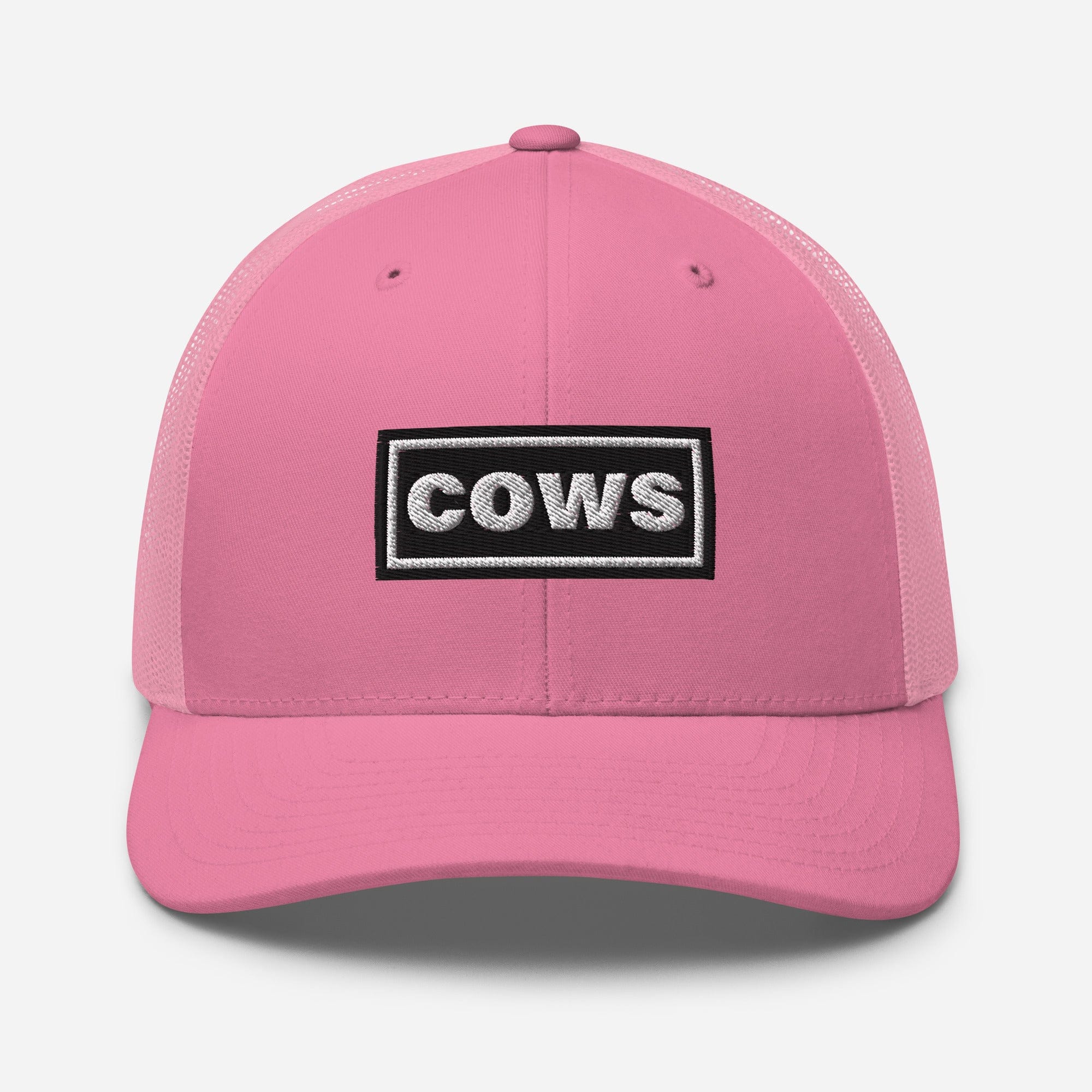 The Tractor Mugs Store Pink Oasis Style Retro Cows | Trucker Cap Quality Farmers Merch