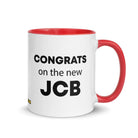 The Tractor Mugs Store Red Congrats On The New JCB Mug with Color Inside Quality Farmers Merch