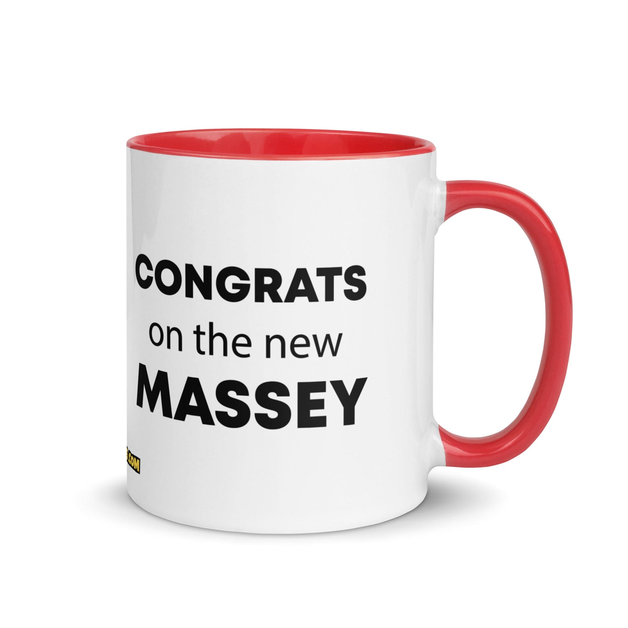 The Tractor Mugs Store Red Congrats On The New Massey | Mug with Color Inside Quality Farmers Merch