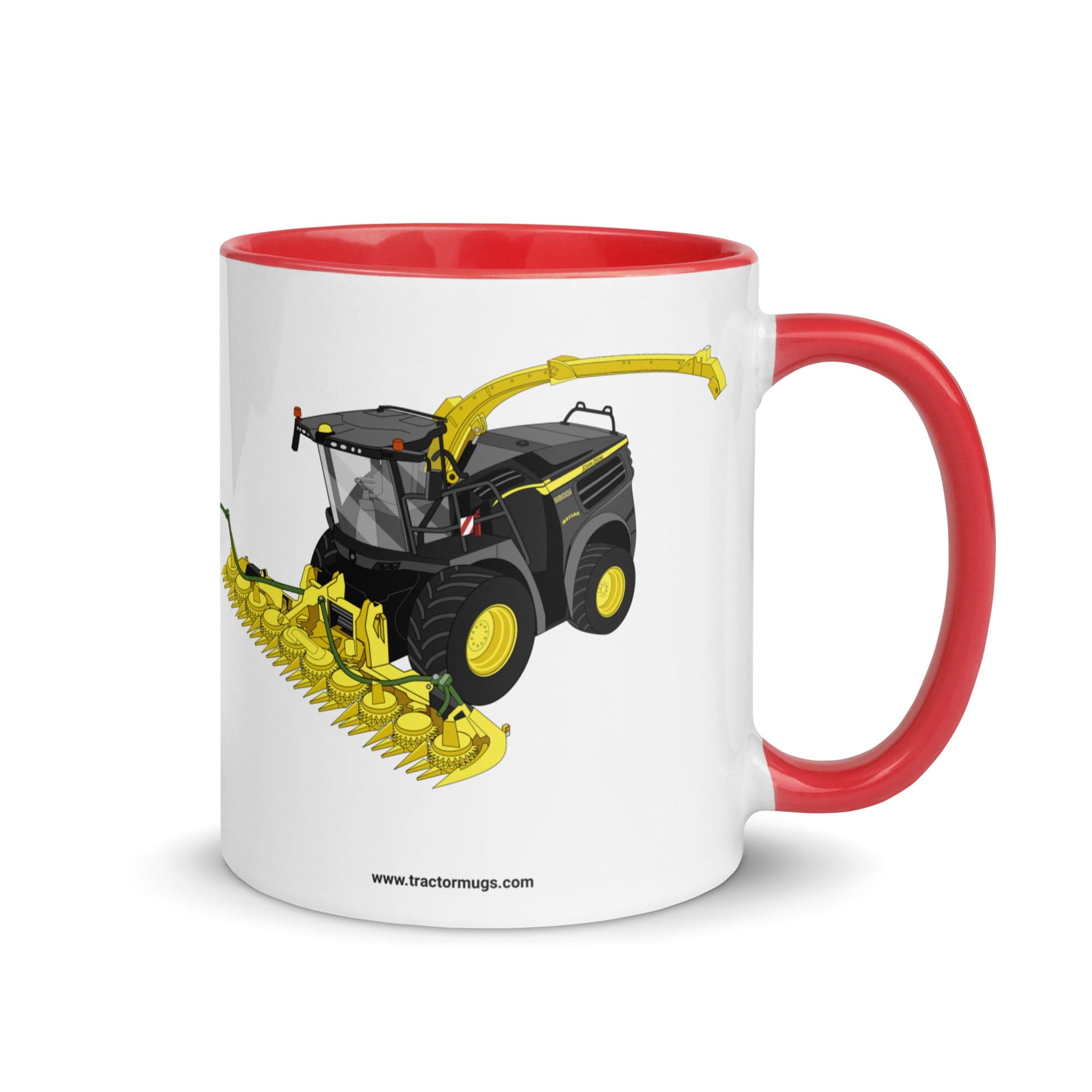 The Tractor Mugs Store Red John Deere 8800 Black Beauty Silage Harvester | Mug with Color Inside Quality Farmers Merch