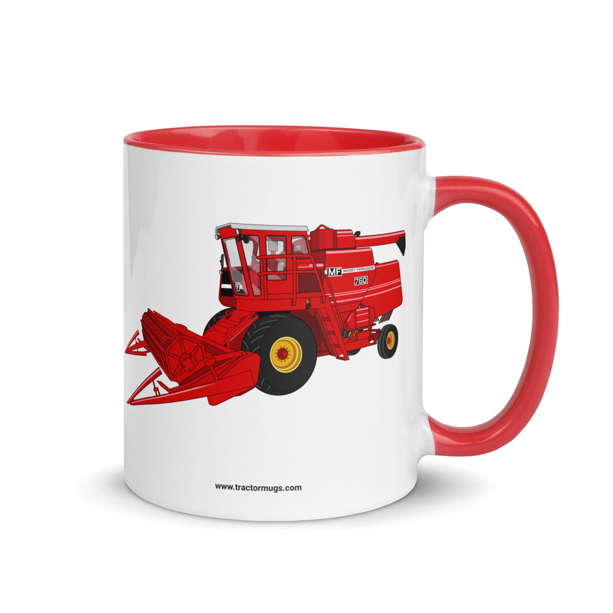 The Tractor Mugs Store Red Massey 760 Combine Harvester | Mug with Color Inside Quality Farmers Merch