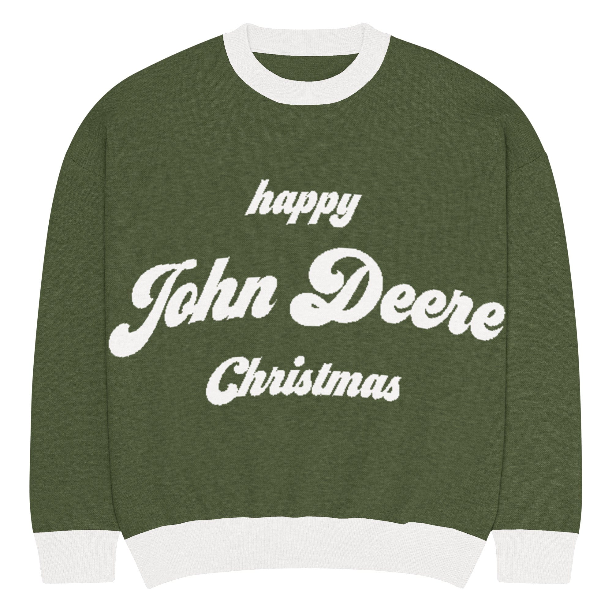 The Tractor Mugs Store S Happy John Deere Christmas Jumper | Relaxed fit knitted crew neck sweater Quality Farmers Merch