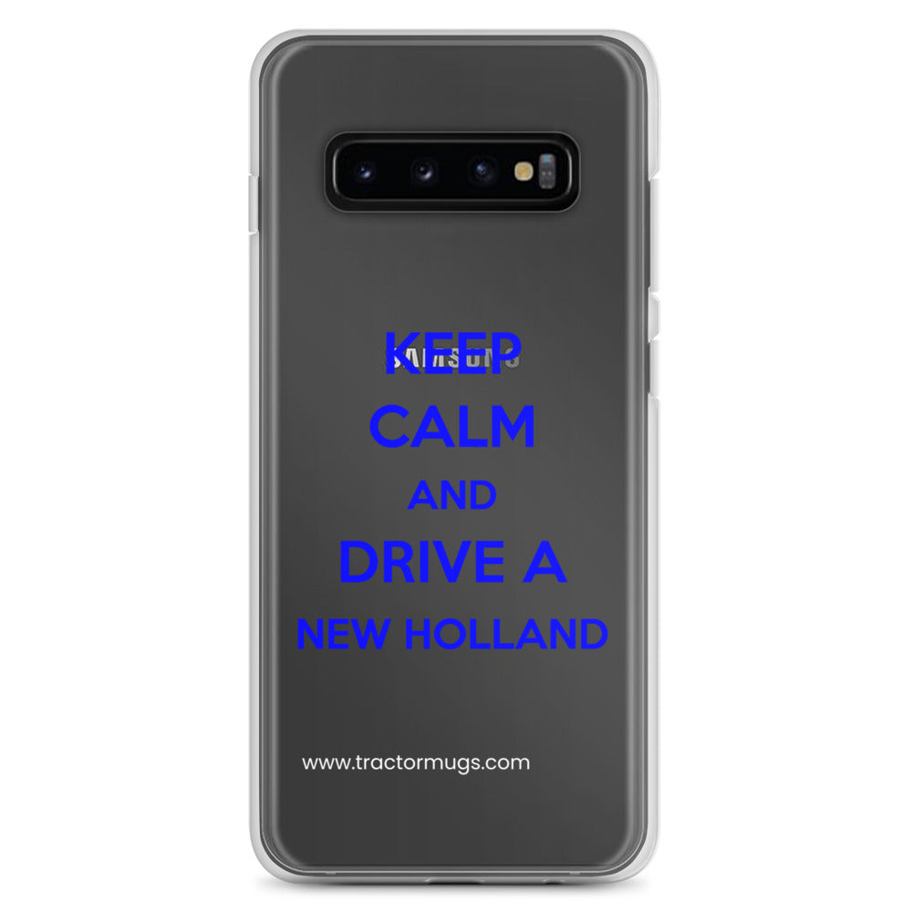 The Tractor Mugs Store Samsung Galaxy S10+ Keep Calm New Holland | Clear Case for Samsung® Quality Farmers Merch