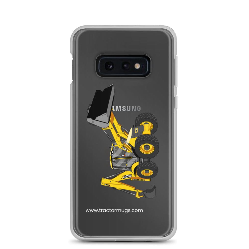 The Tractor Mugs Store Samsung Galaxy S10e JCB 5CX Backhoe | Clear Case for Samsung® Quality Farmers Merch
