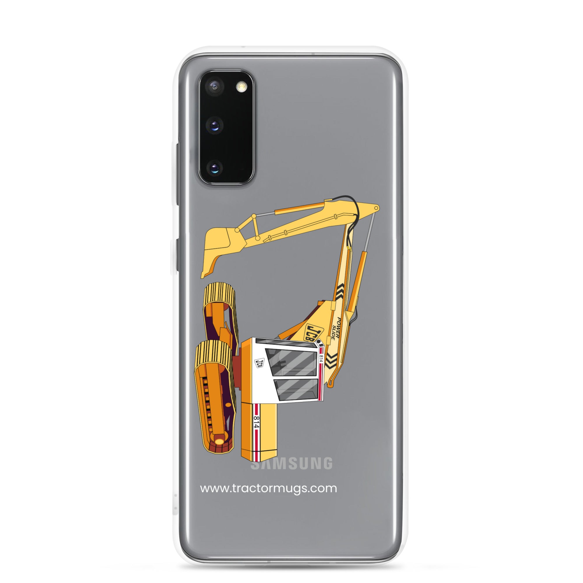 The Tractor Mugs Store Samsung Galaxy S20 JCB 814 Super | Clear Case for Samsung® Quality Farmers Merch