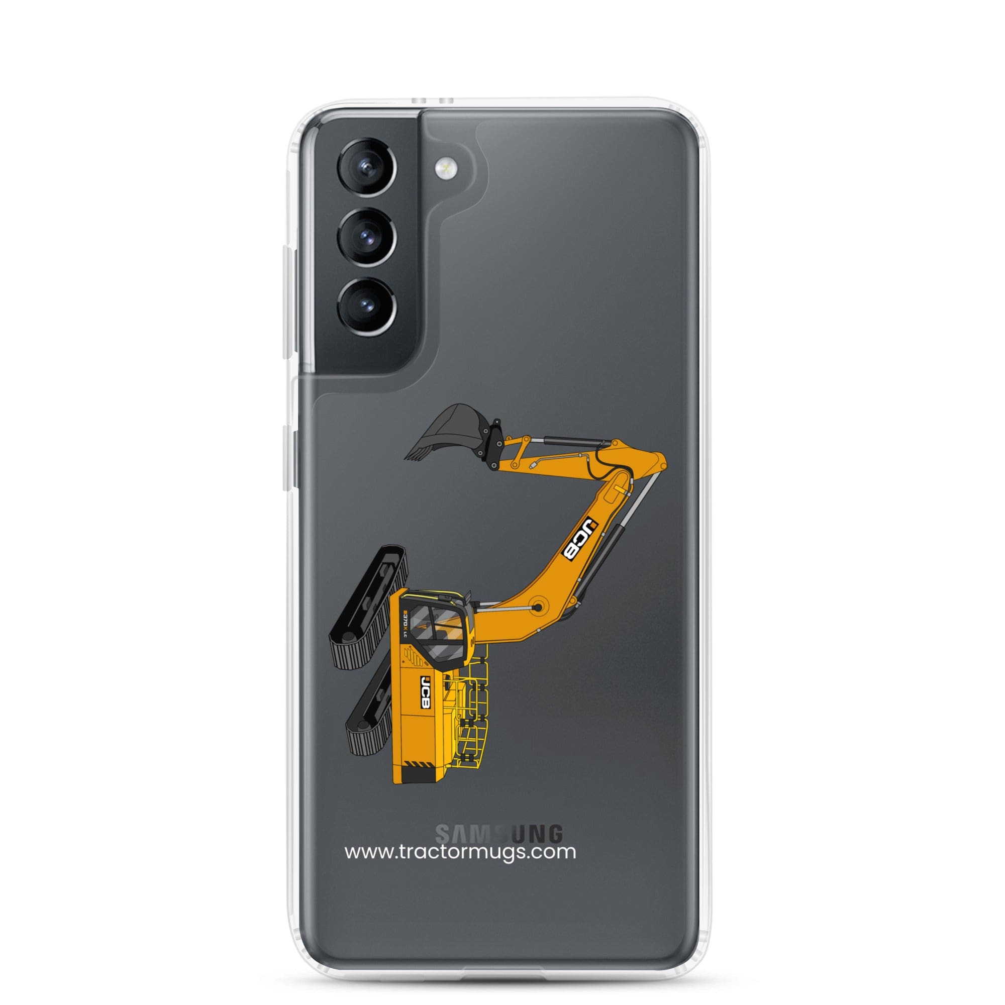 The Tractor Mugs Store Samsung Galaxy S21 JCB 370 LC | Clear Case for Samsung® Quality Farmers Merch