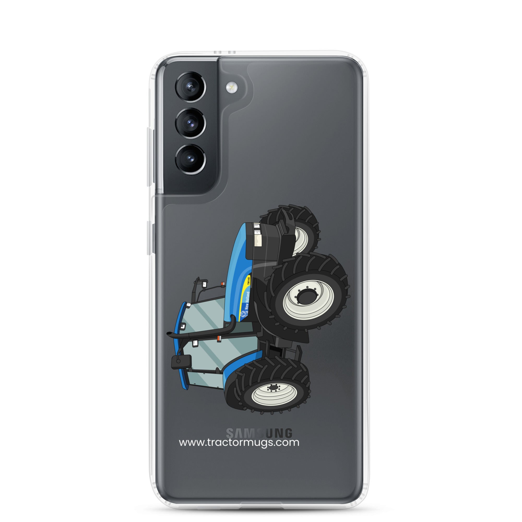 The Tractor Mugs Store Samsung Galaxy S21 New Holland TM 140 | Clear Case for Samsung® Quality Farmers Merch