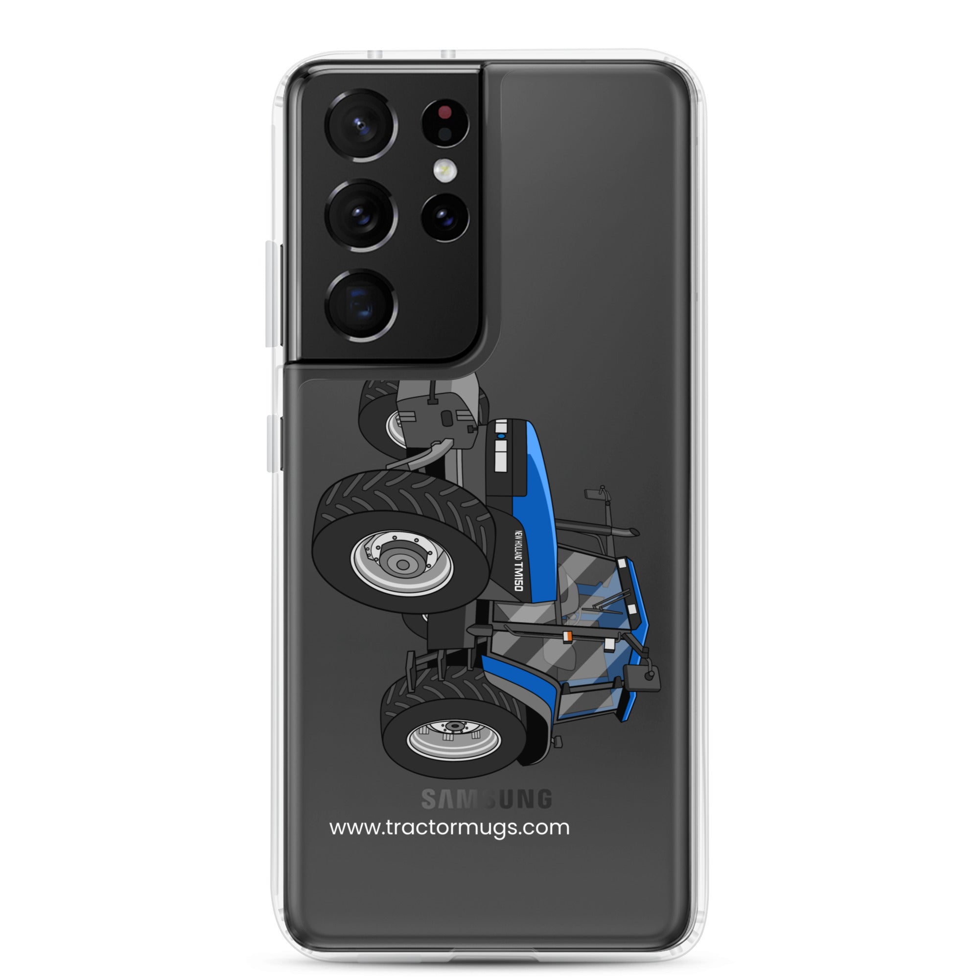 The Tractor Mugs Store Samsung Galaxy S21 Ultra New Holland TM 150 Super Steer | Clear Case for Samsung® Quality Farmers Merch