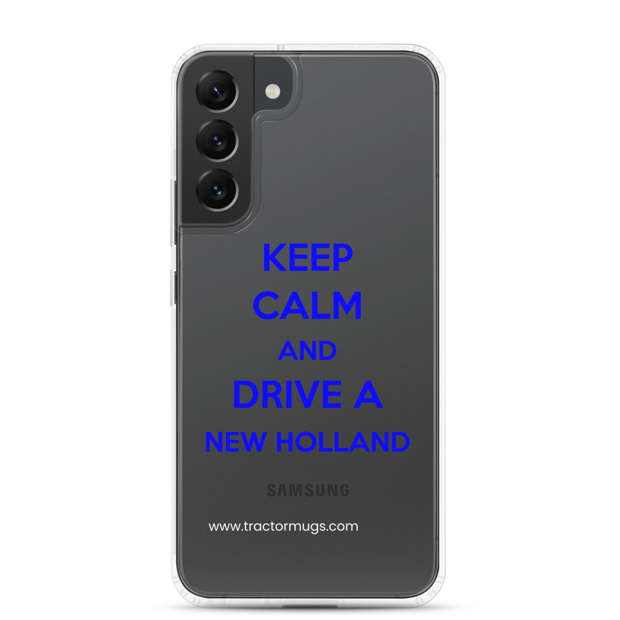The Tractor Mugs Store Samsung Galaxy S22 Plus Keep Calm New Holland | Clear Case for Samsung® Quality Farmers Merch