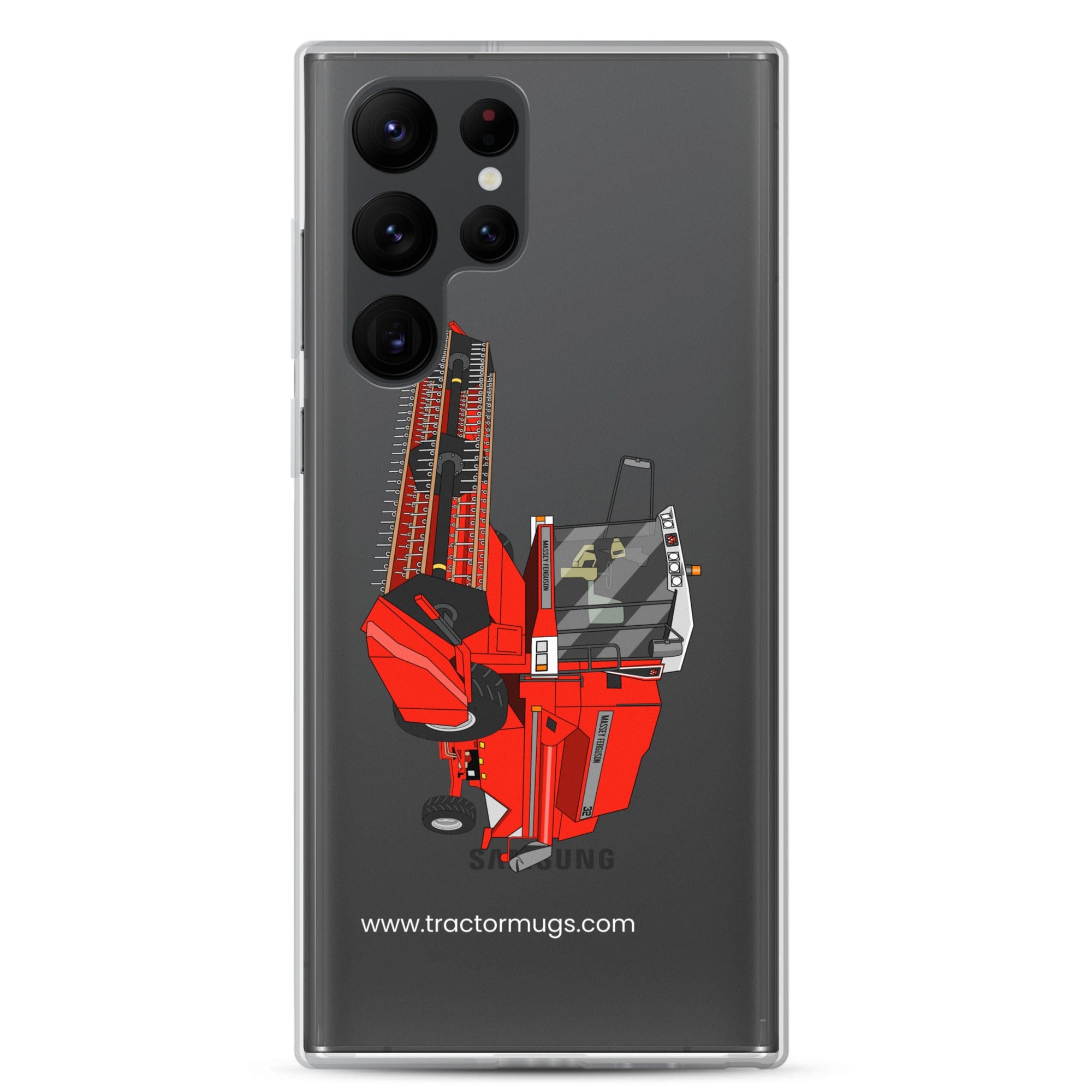 The Tractor Mugs Store Samsung Galaxy S22 Ultra 1994 Massey Ferguson 32 Combine Harvester | Clear Case for Samsung® Quality Farmers Merch