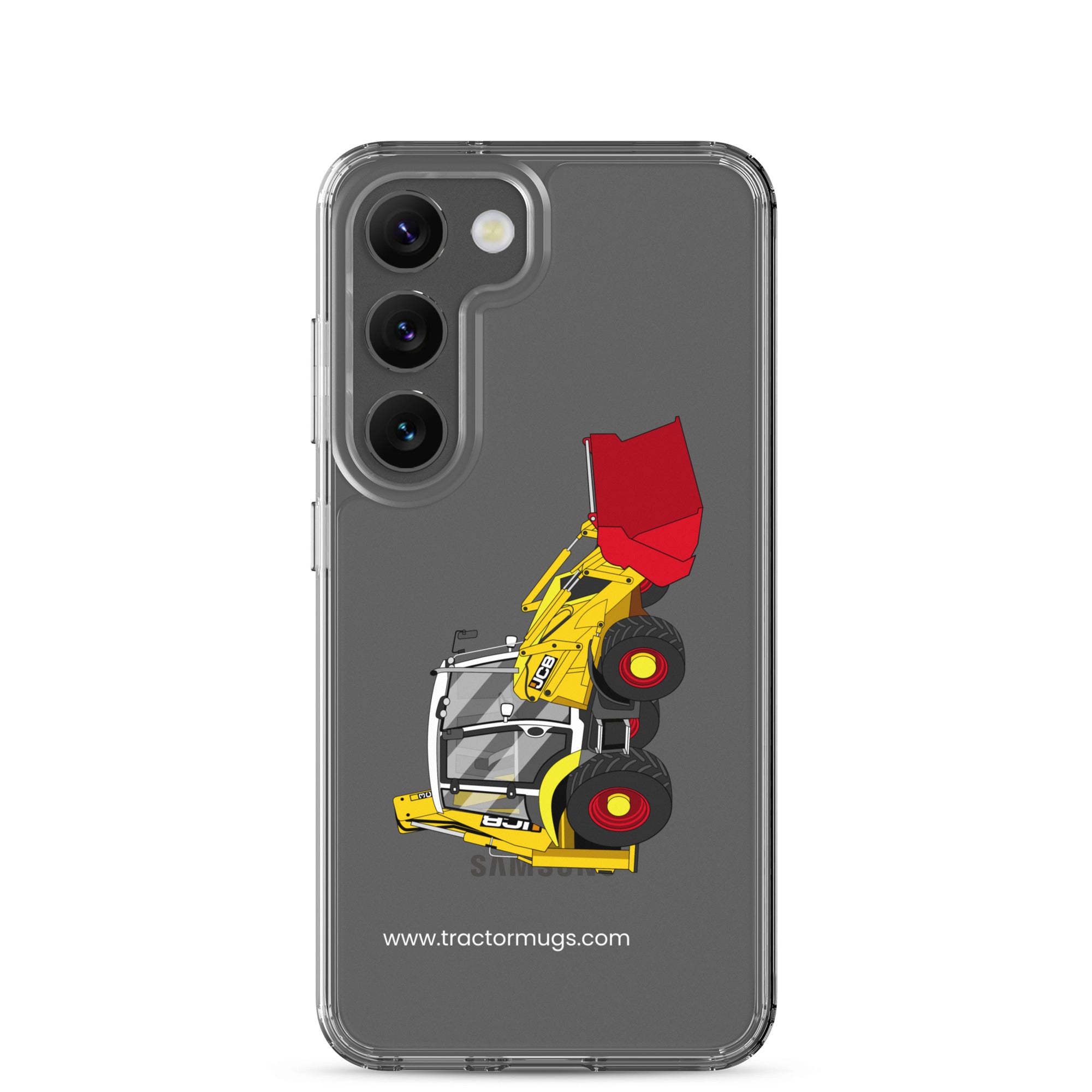 The Tractor Mugs Store Samsung Galaxy S23 JCB 3CX 70th Anniversary Edition | Clear Case for Samsung® Quality Farmers Merch