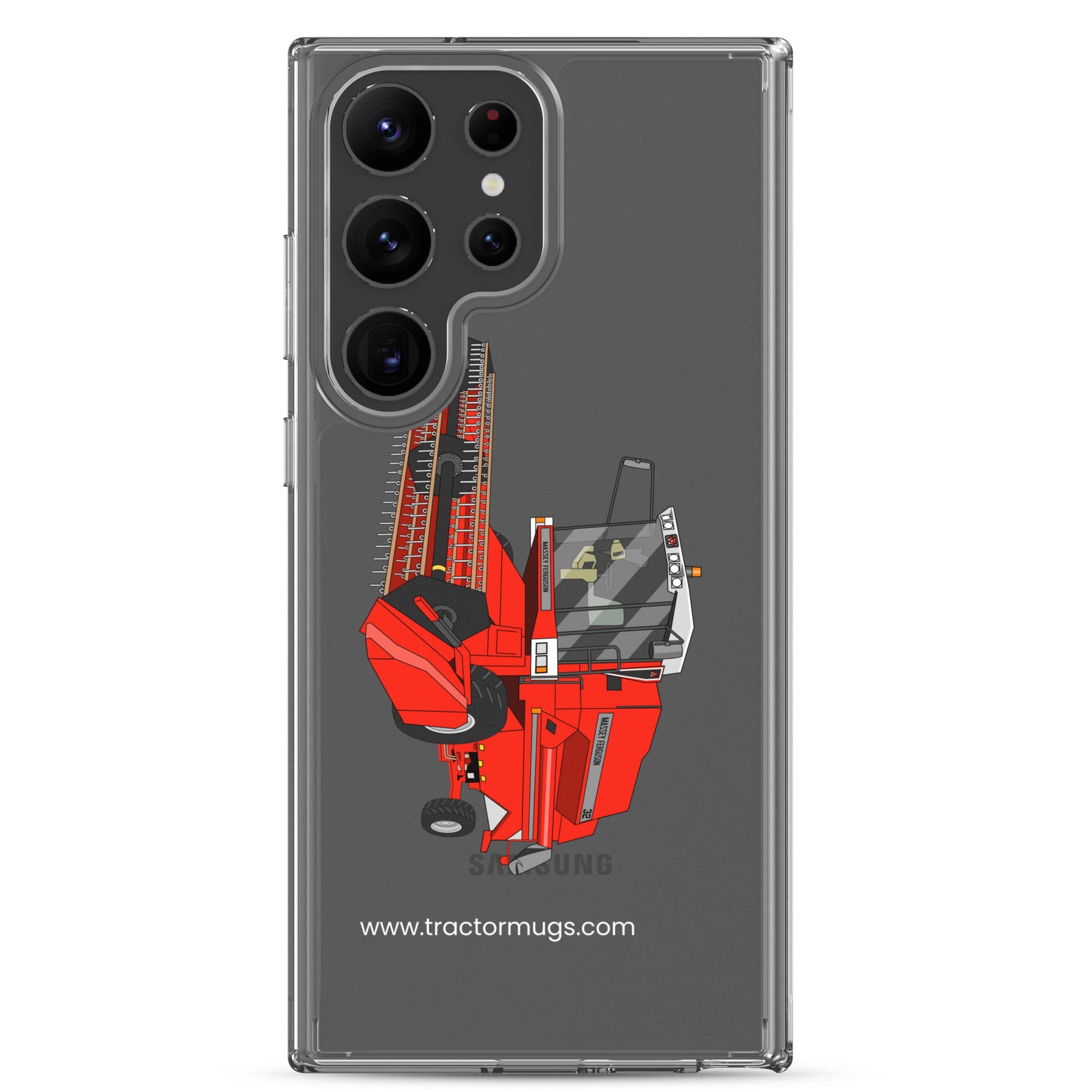 The Tractor Mugs Store Samsung Galaxy S23 Ultra 1994 Massey Ferguson 32 Combine Harvester | Clear Case for Samsung® Quality Farmers Merch