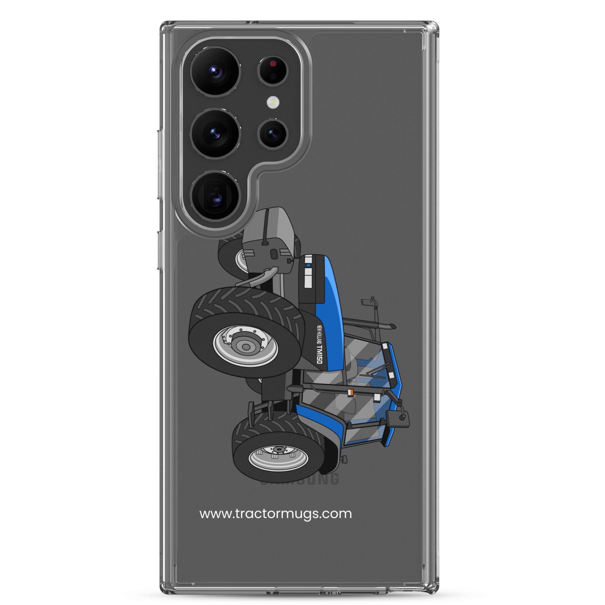 The Tractor Mugs Store Samsung Galaxy S23 Ultra New Holland TM 150 Super Steer | Clear Case for Samsung® Quality Farmers Merch