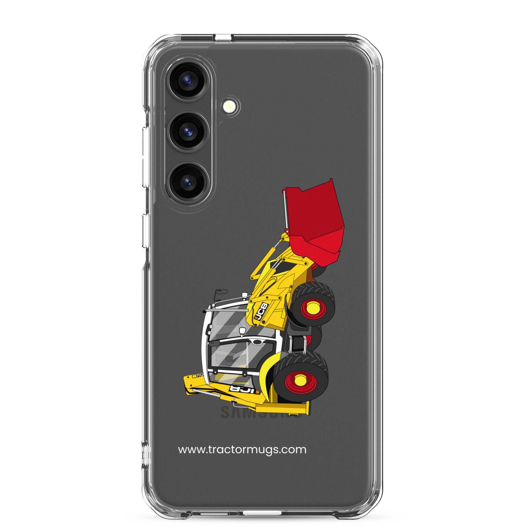 The Tractor Mugs Store Samsung Galaxy S24 Plus JCB 3CX 70th Anniversary Edition | Clear Case for Samsung® Quality Farmers Merch