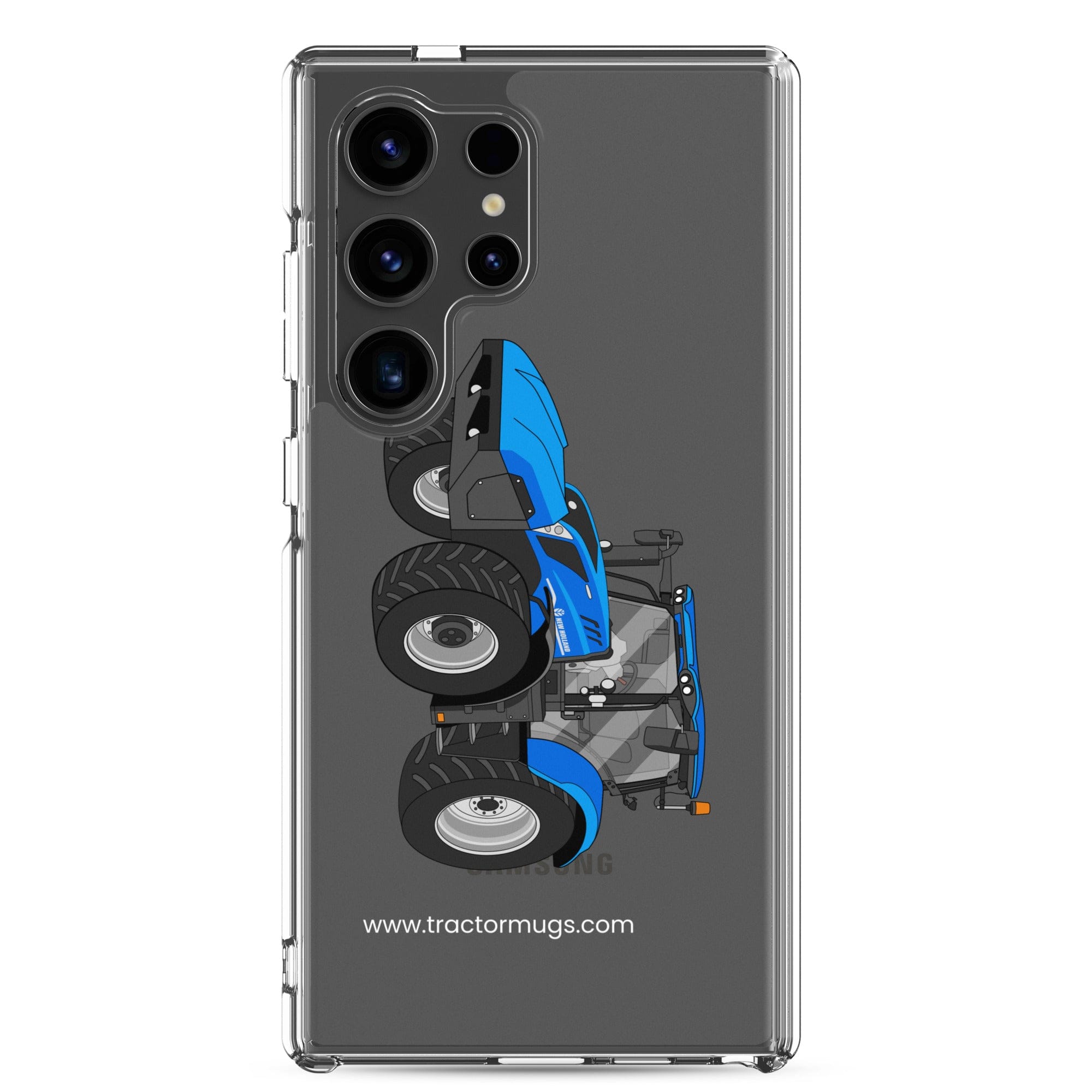 The Tractor Mugs Store Samsung Galaxy S24 Ultra New Holland T6 180 Methane | Clear Case for Samsung® Quality Farmers Merch