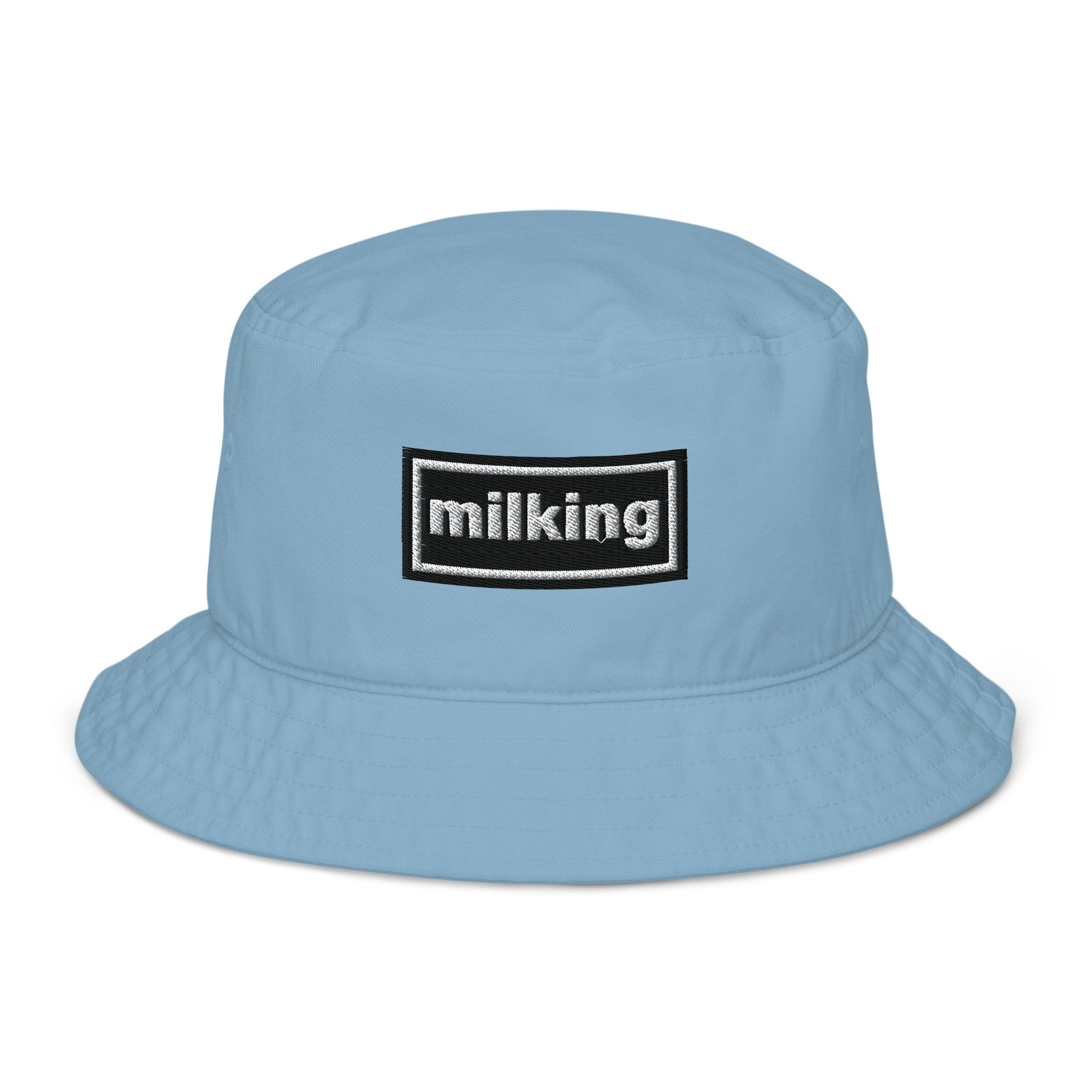 The Tractor Mugs Store Slate Blue Oasis Style Milking | Organic bucket hat Quality Farmers Merch