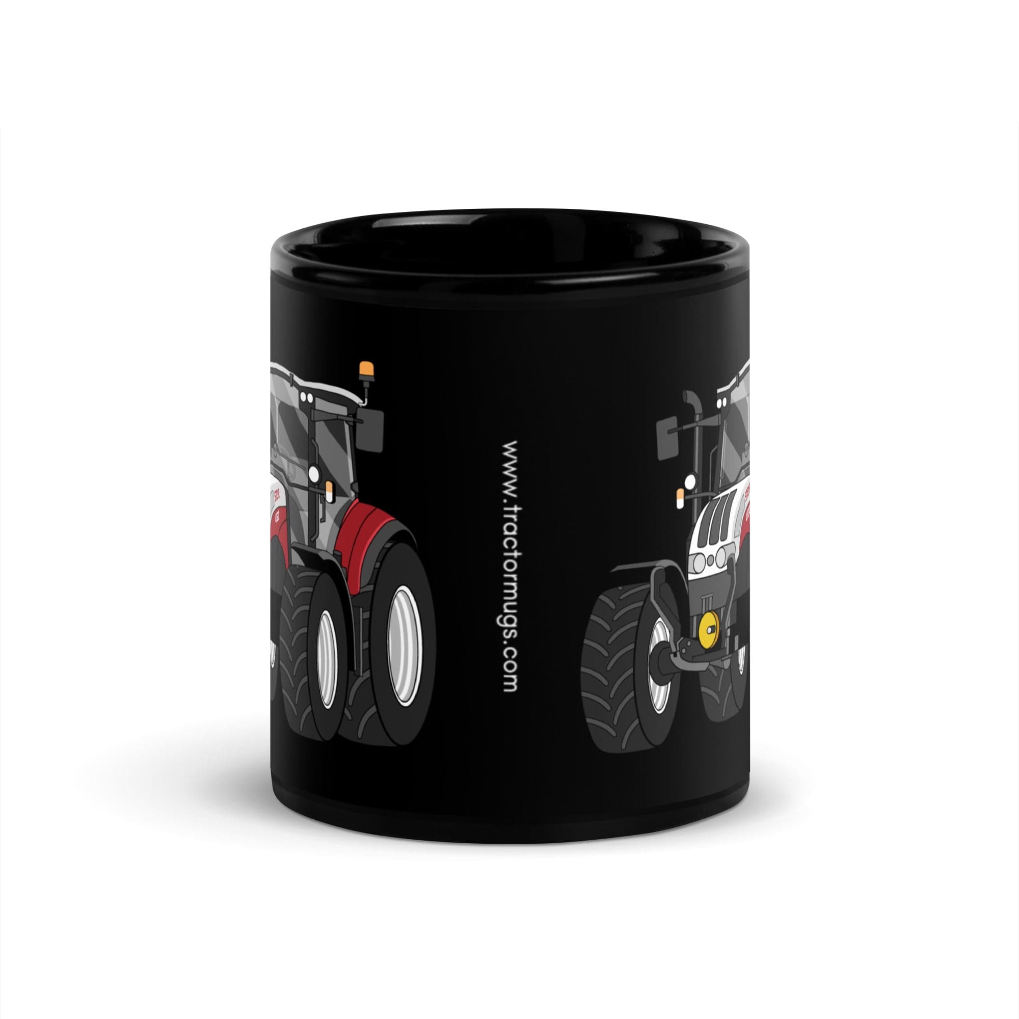 The Tractor Mugs Store Steyr 4120 Plus | Black Glossy Mug Quality Farmers Merch