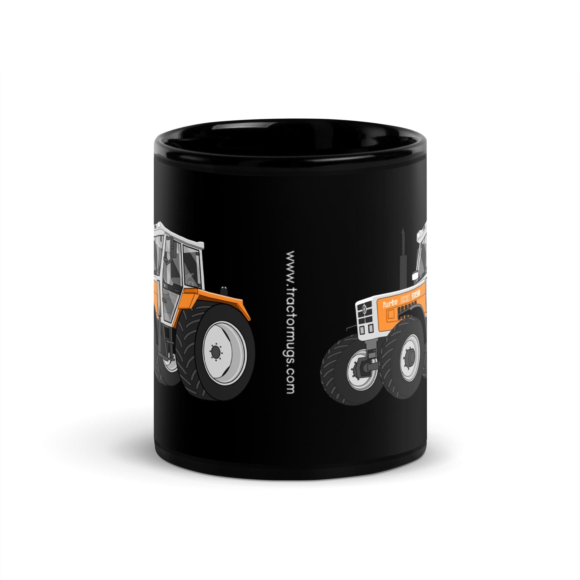 The Tractor Mugs Store Steyr SK 8130 Kommunal | Black Glossy Mug Quality Farmers Merch