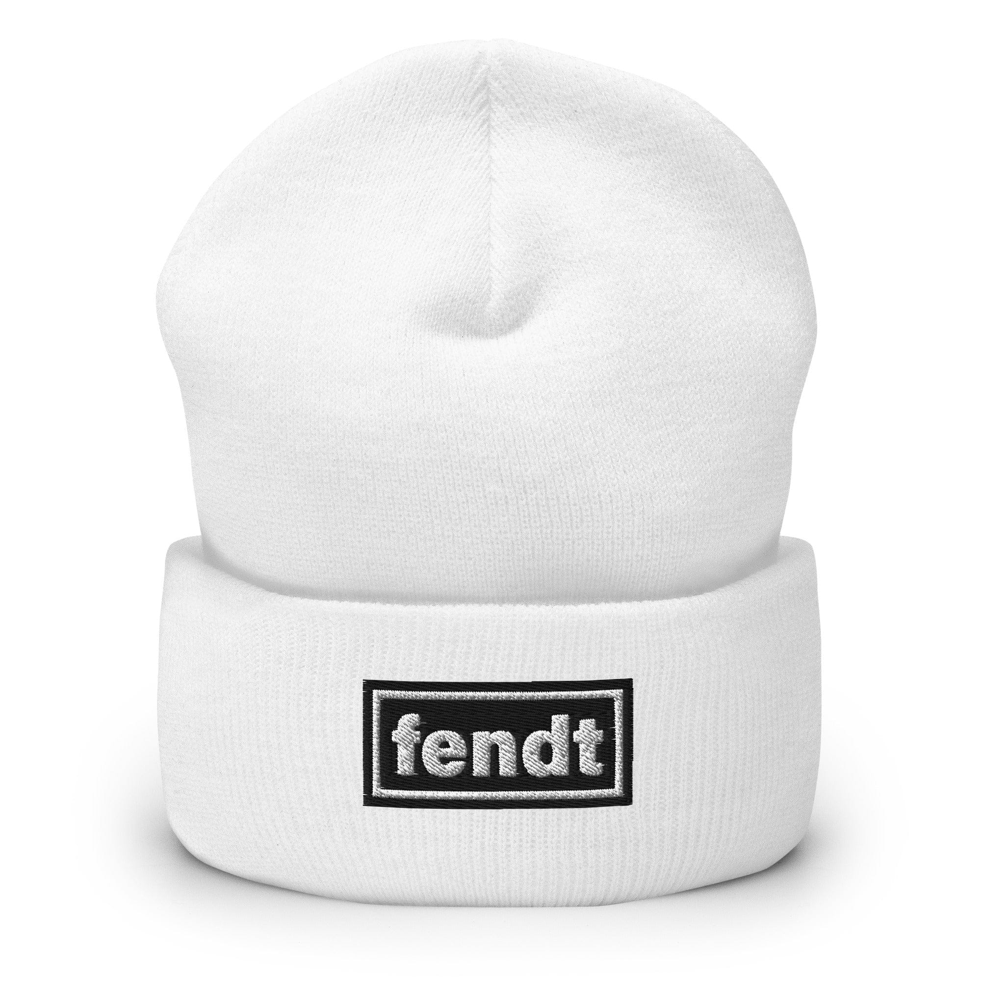 The Tractor Mugs Store White OASIS Style 'Fendt' | Cuffed Beanie Quality Farmers Merch