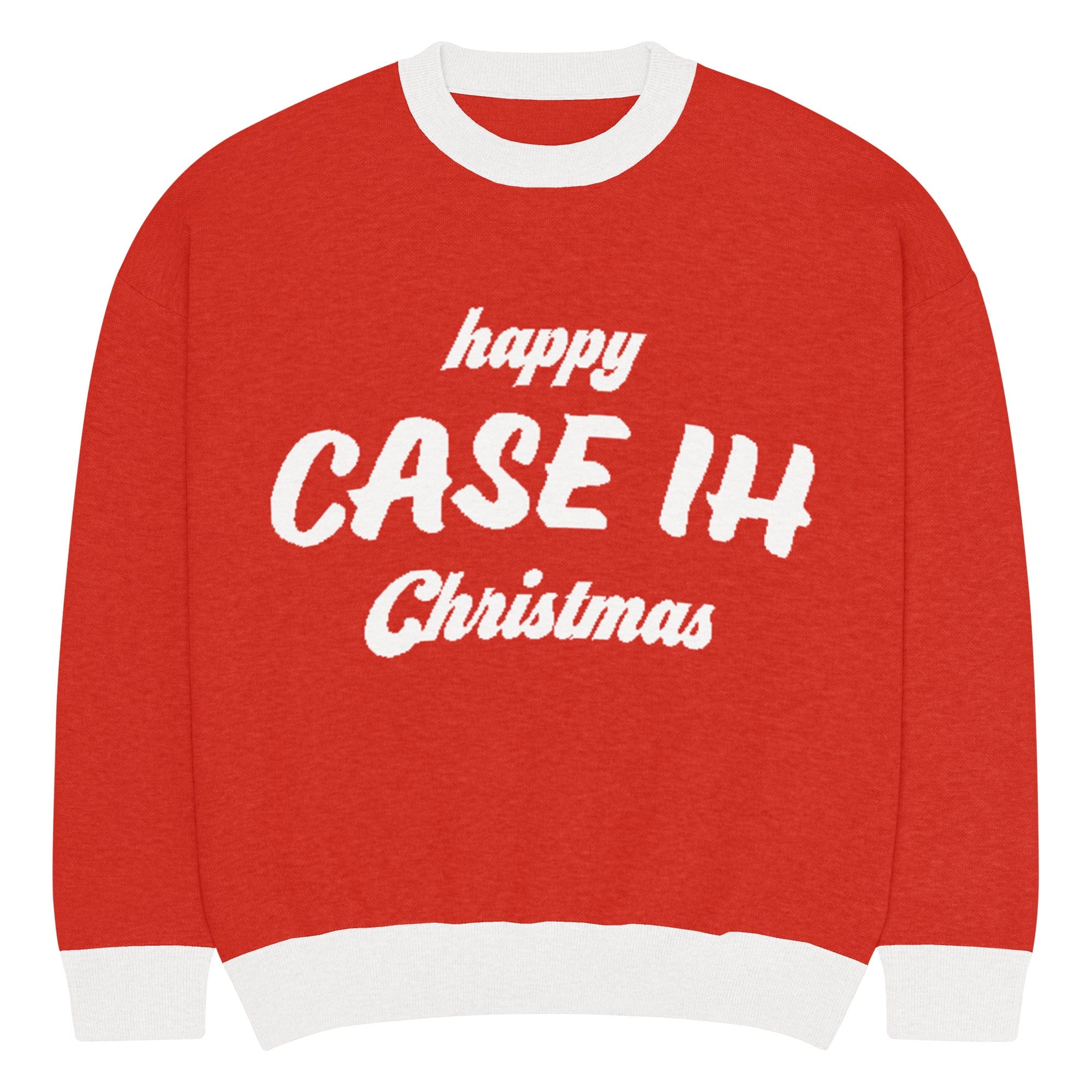 The Tractor Mugs Store XL Happy CASE IH Christmas Jumper | Relaxed fit knitted crew neck sweater Quality Farmers Merch