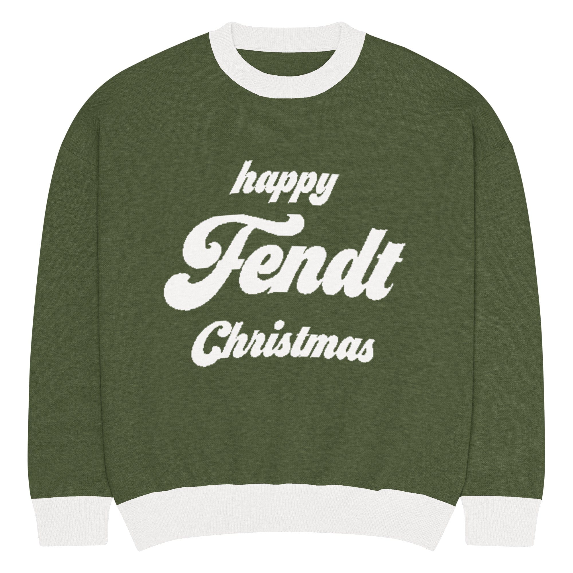 The Tractor Mugs Store XL Happy Fendt Christmas Jumper | Relaxed fit knitted crew neck sweater Quality Farmers Merch