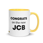 The Tractor Mugs Store Yellow Congrats On The New JCB Mug with Color Inside Quality Farmers Merch