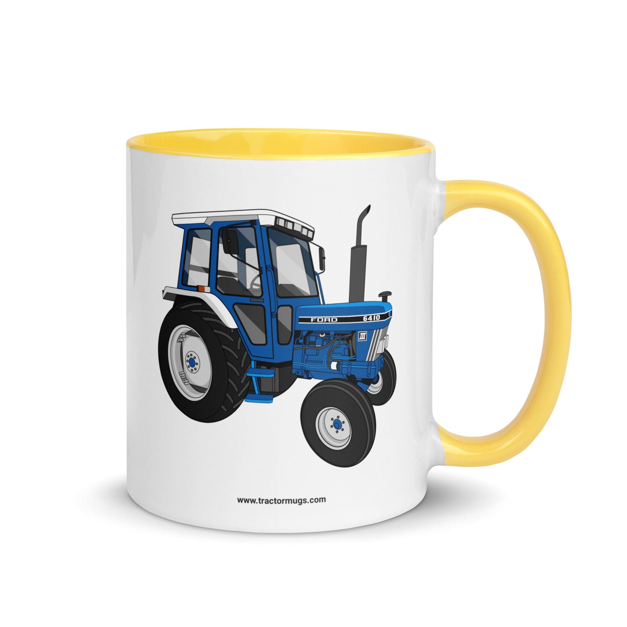 The Tractor Mugs Store Yellow Ford 6410 2WD | Mug with Color Inside Quality Farmers Merch