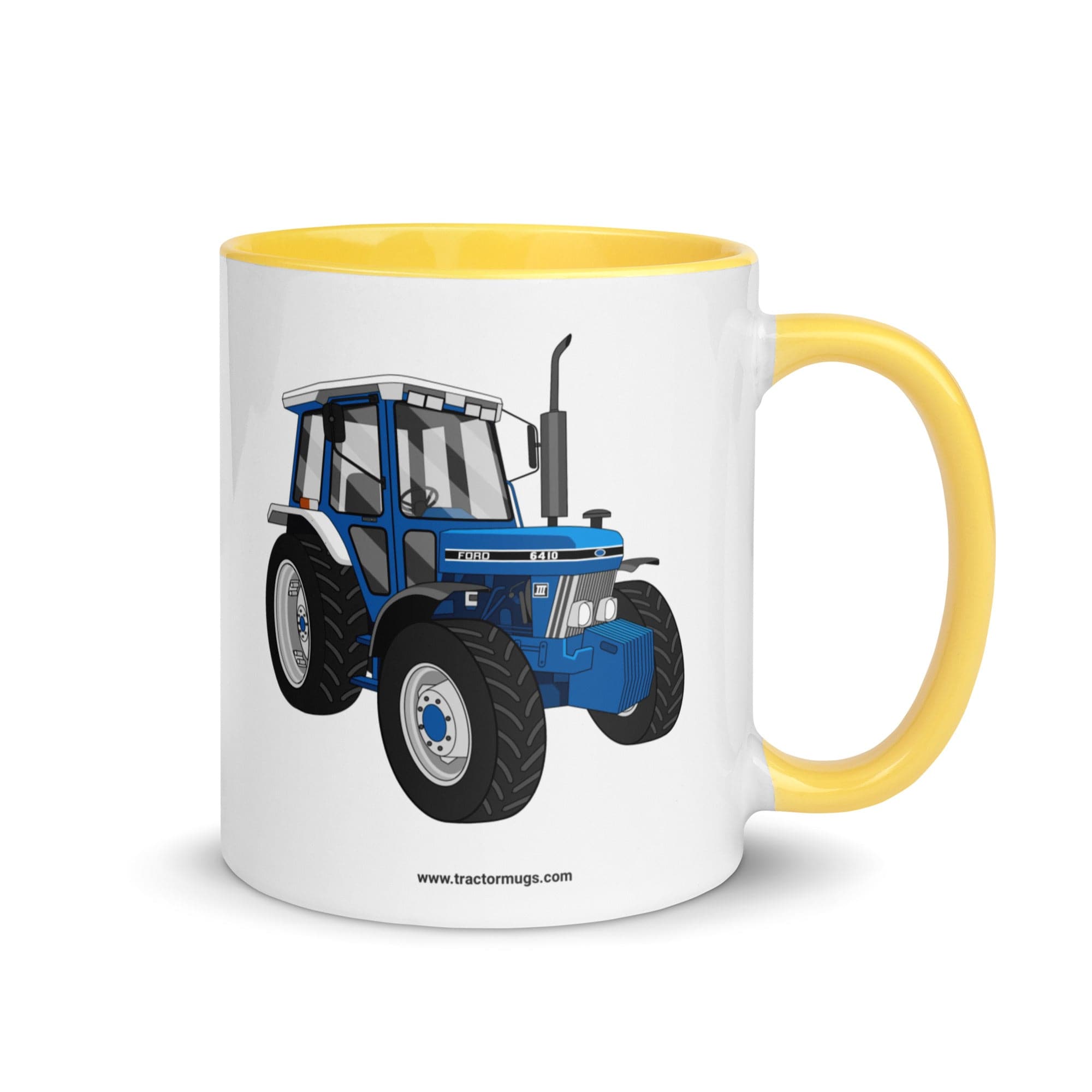 The Tractor Mugs Store Yellow Ford 6410 4WD | Mug with Color Inside Quality Farmers Merch