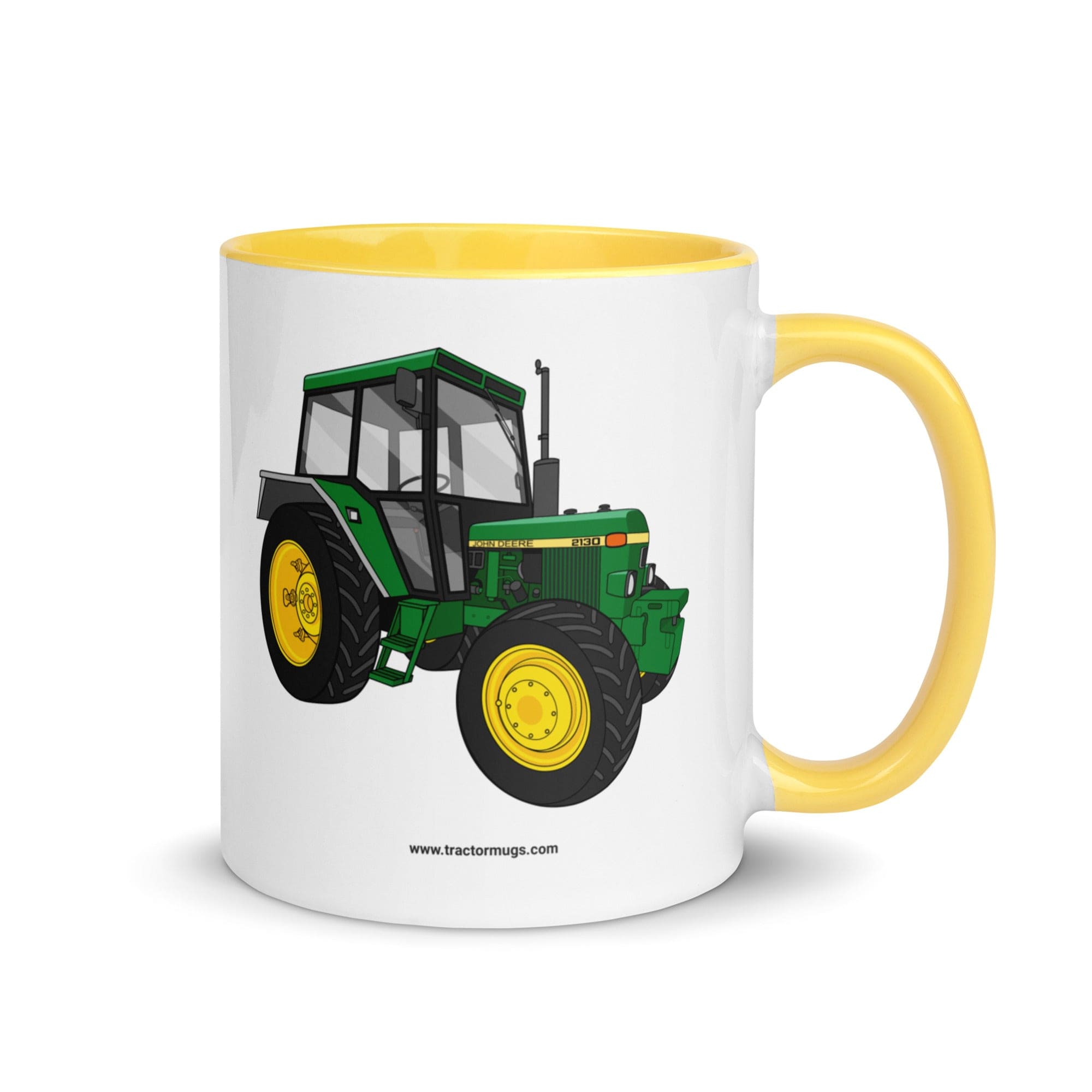 The Tractor Mugs Store Yellow John Deere 2130 | Mug with Color Inside Quality Farmers Merch