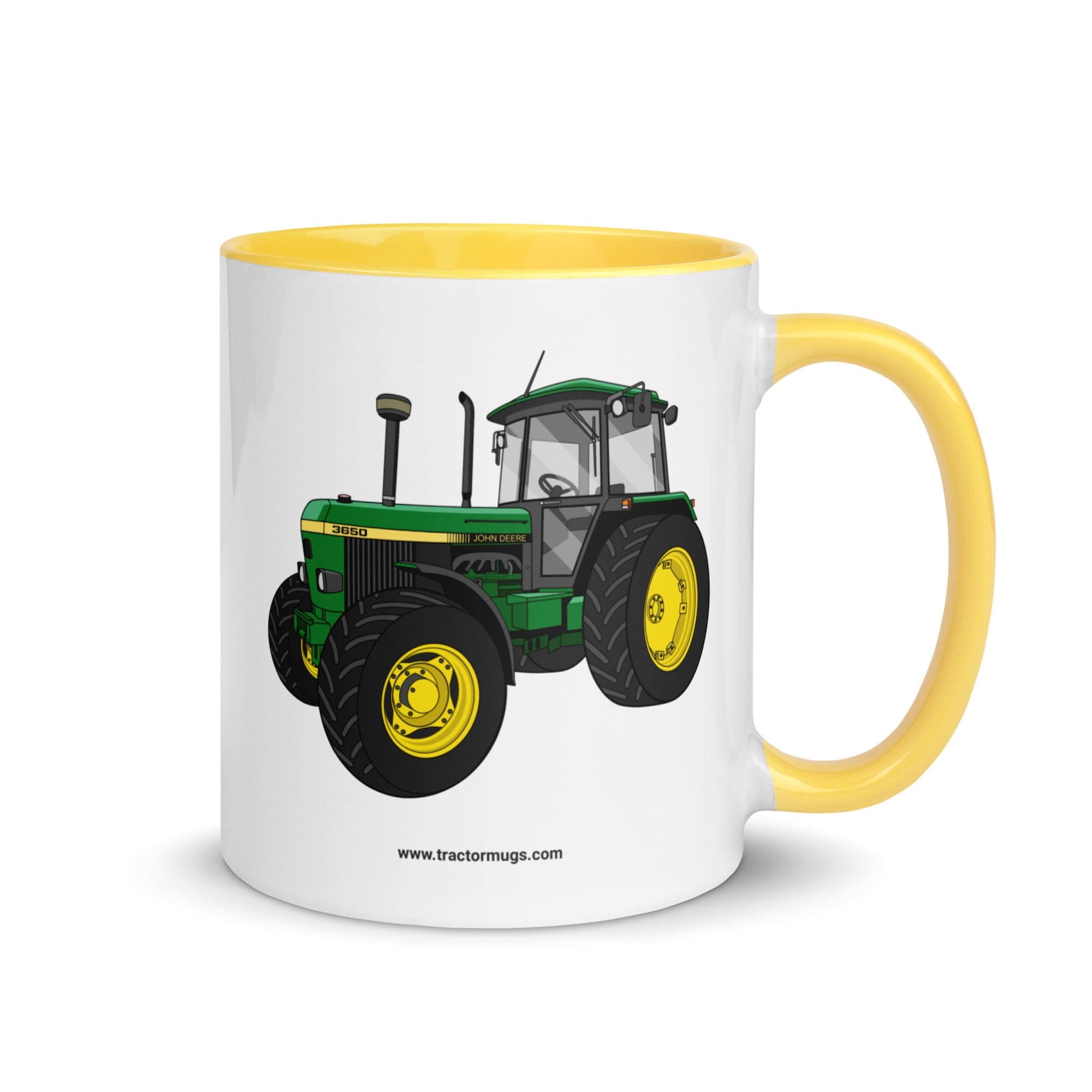 The Tractor Mugs Store Yellow John Deere 3650 | Mug with Color Inside Quality Farmers Merch
