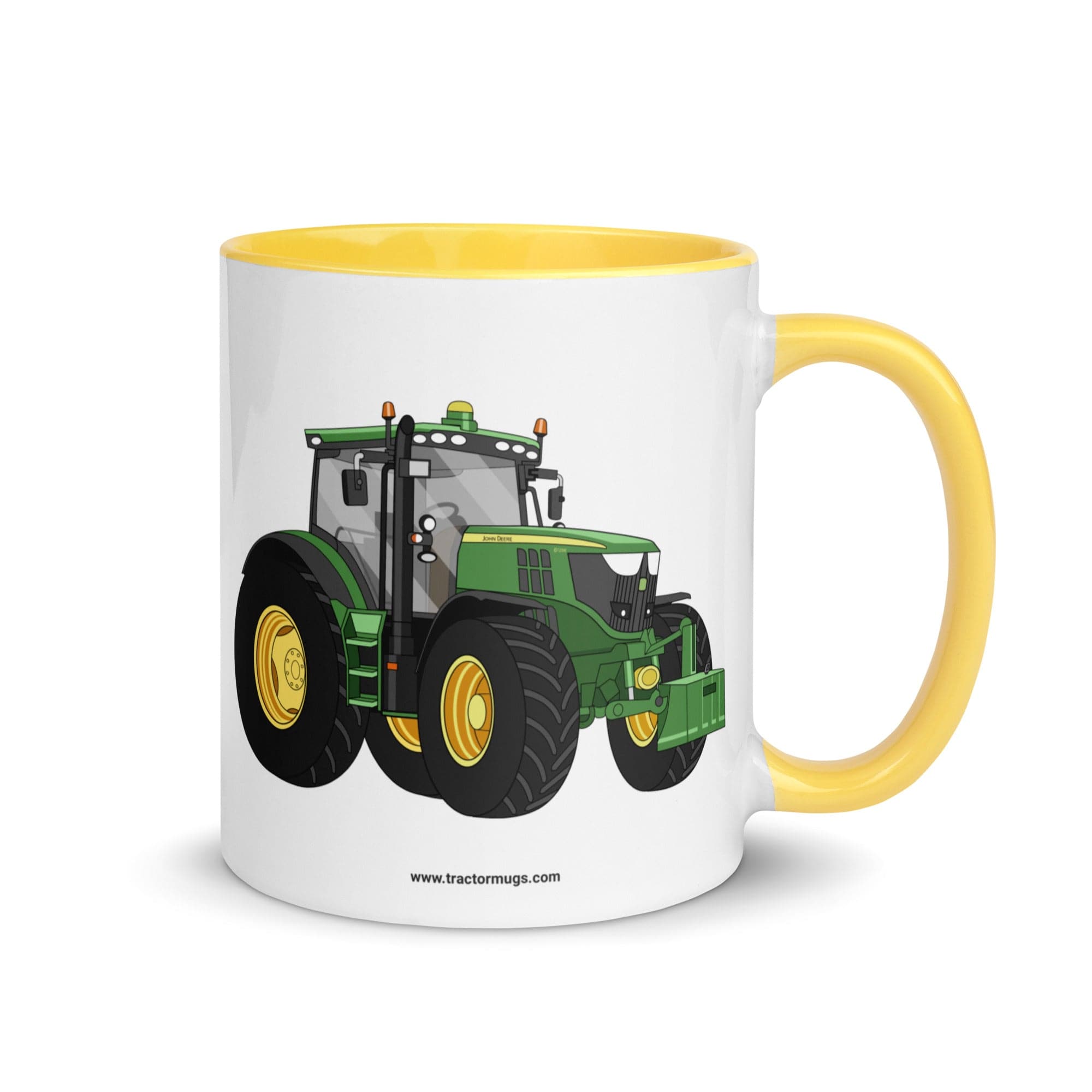 The Tractor Mugs Store Yellow John Deere 6125 R | Mug with Color Inside Quality Farmers Merch